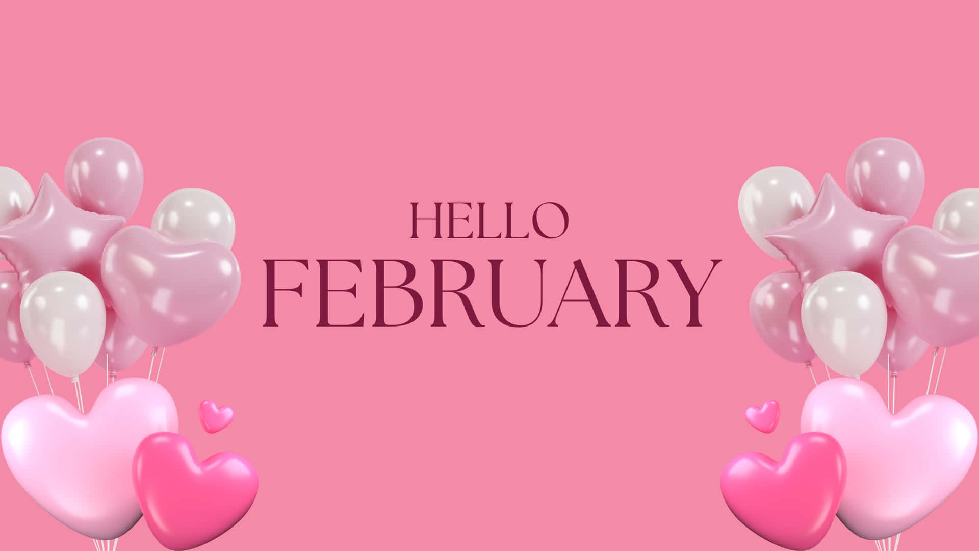 Hello February Balloons Desktop Wallpaper Wallpaper