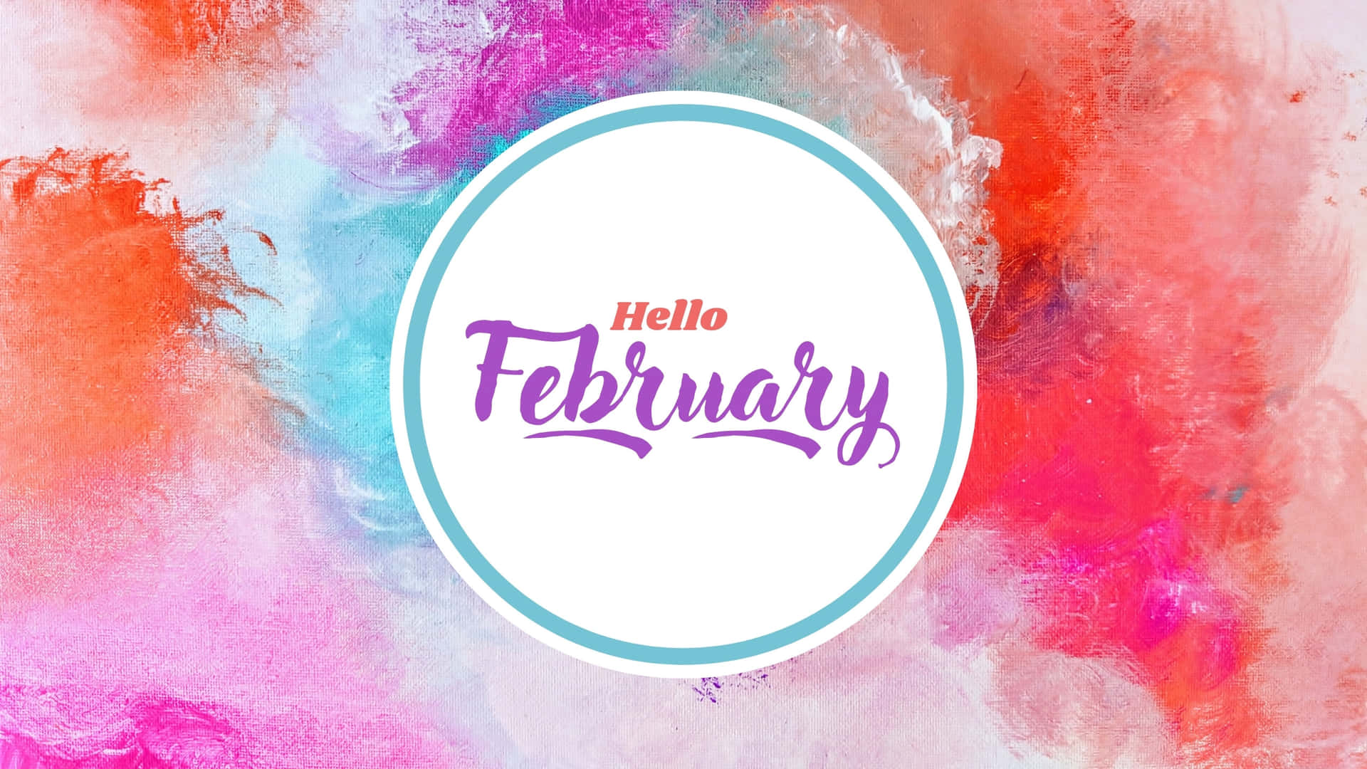 Hello February Colorful Background Wallpaper