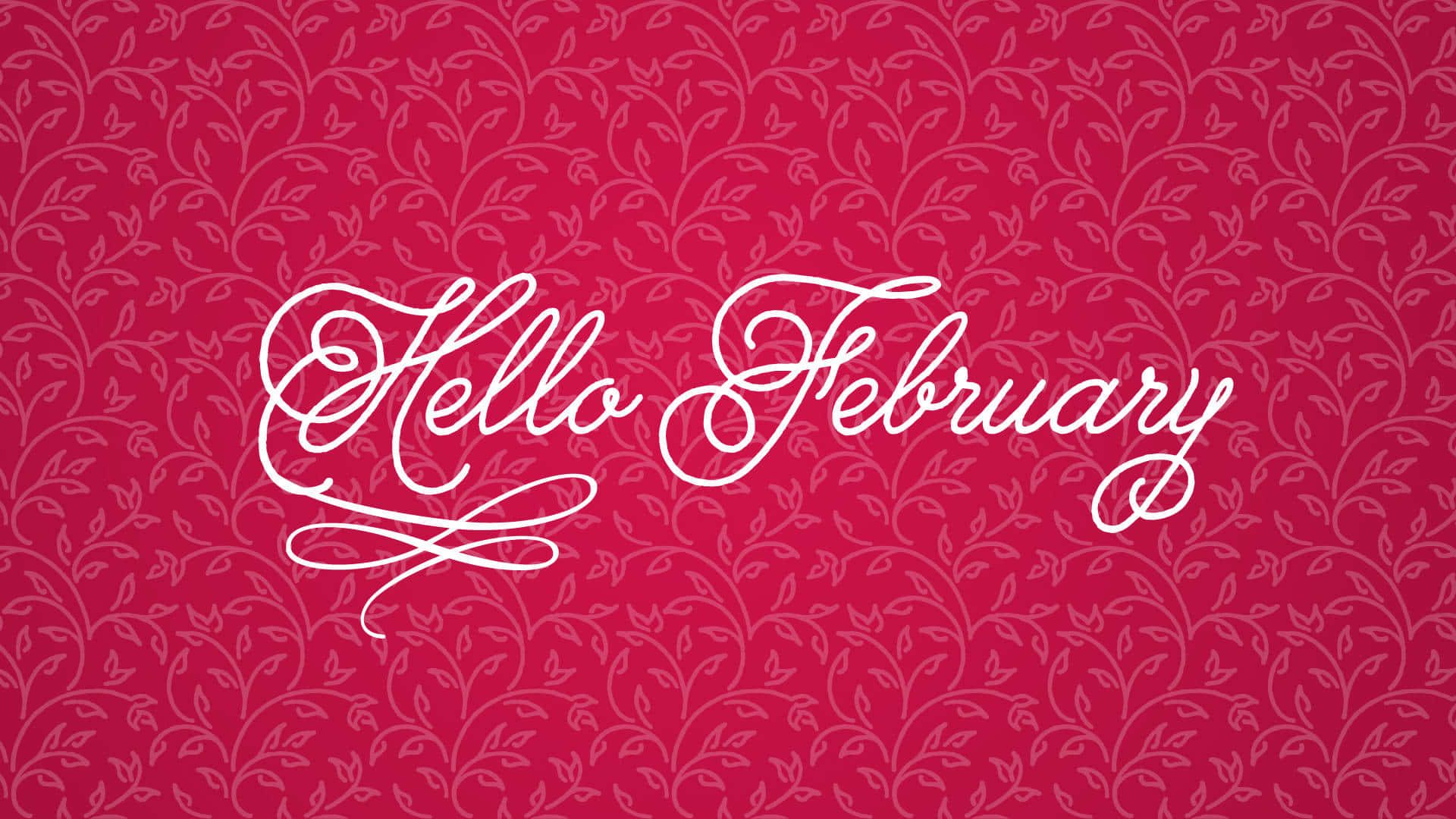 Hello February Greeting Card With A Red Background Wallpaper