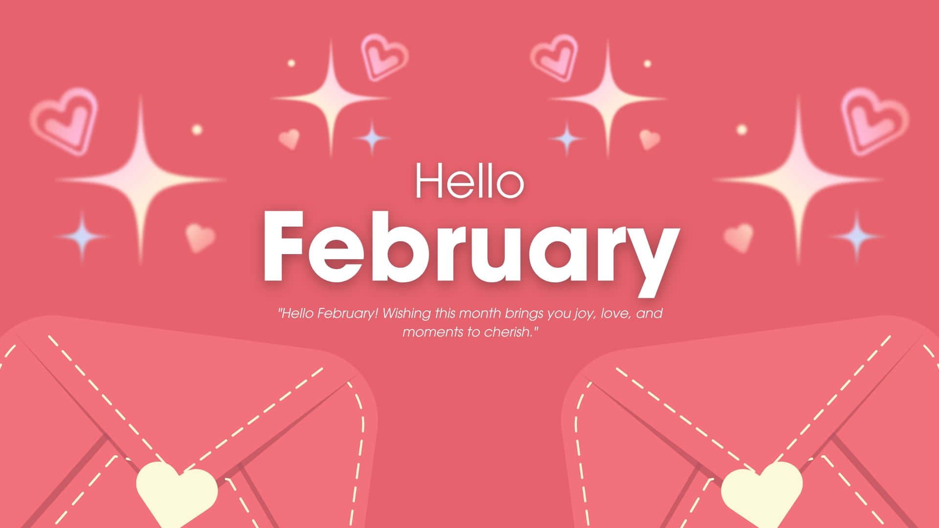 Hello February Greeting Desktop Wallpaper Wallpaper