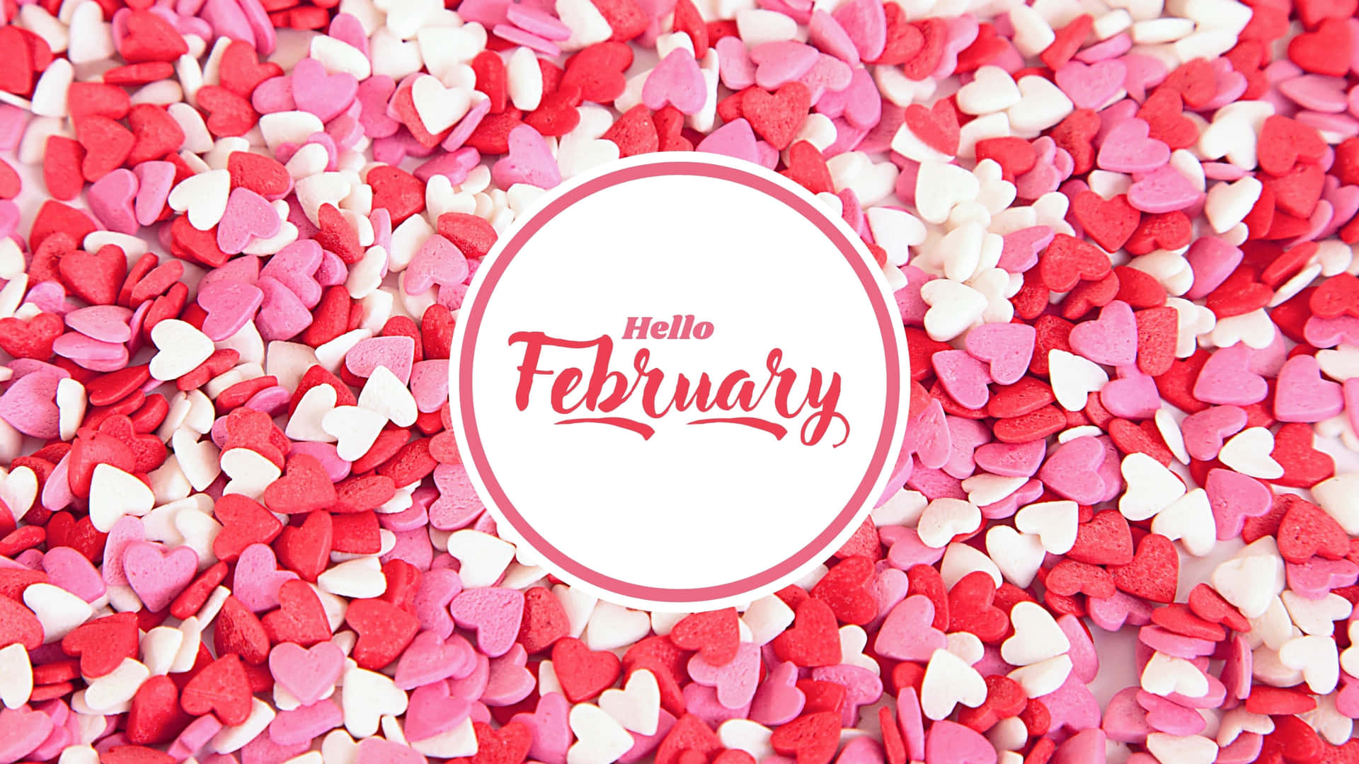 Hello February Hearts Background Wallpaper