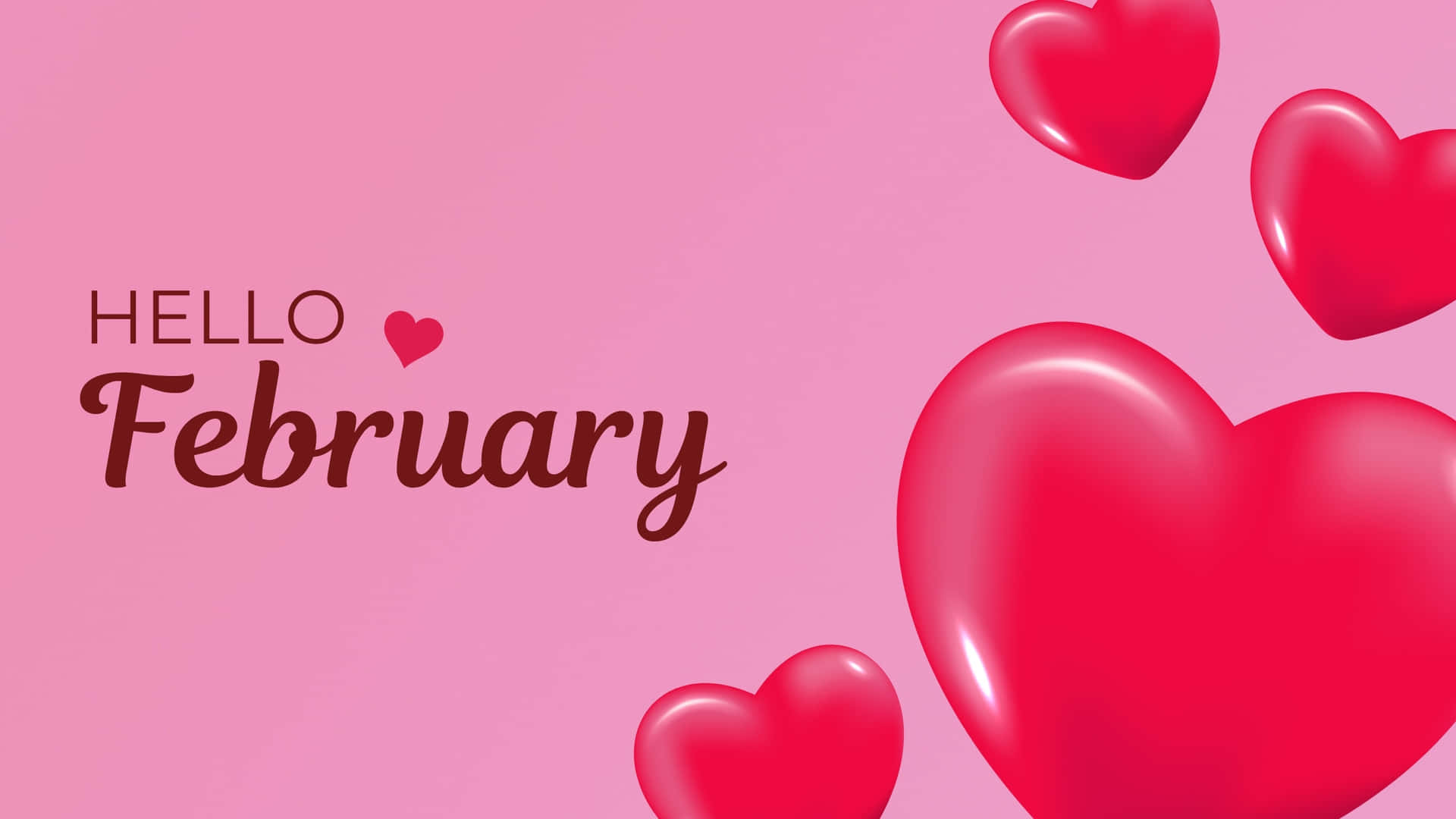 Hello February Hearts Background Wallpaper