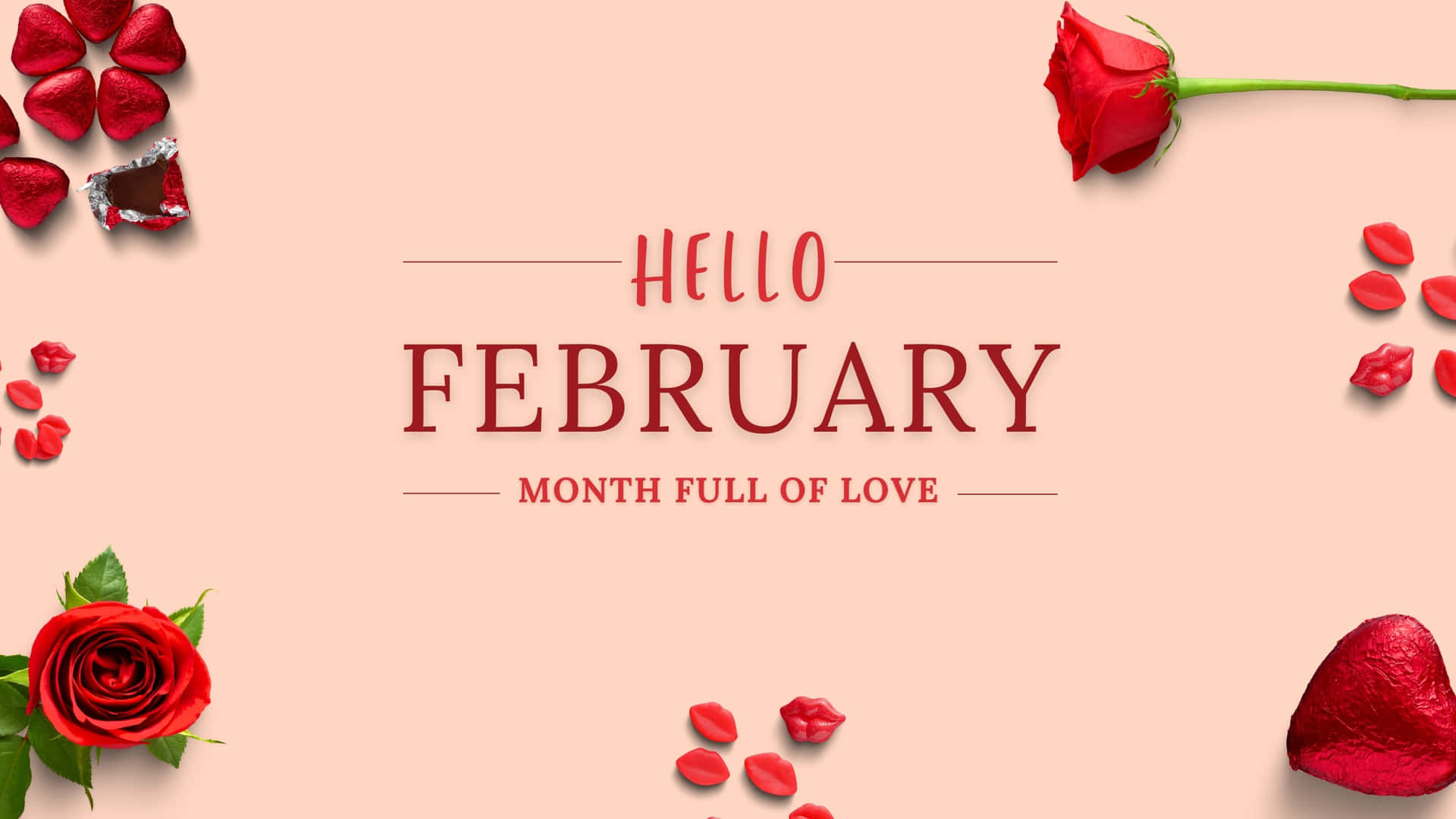 Hello February Love Theme Wallpaper