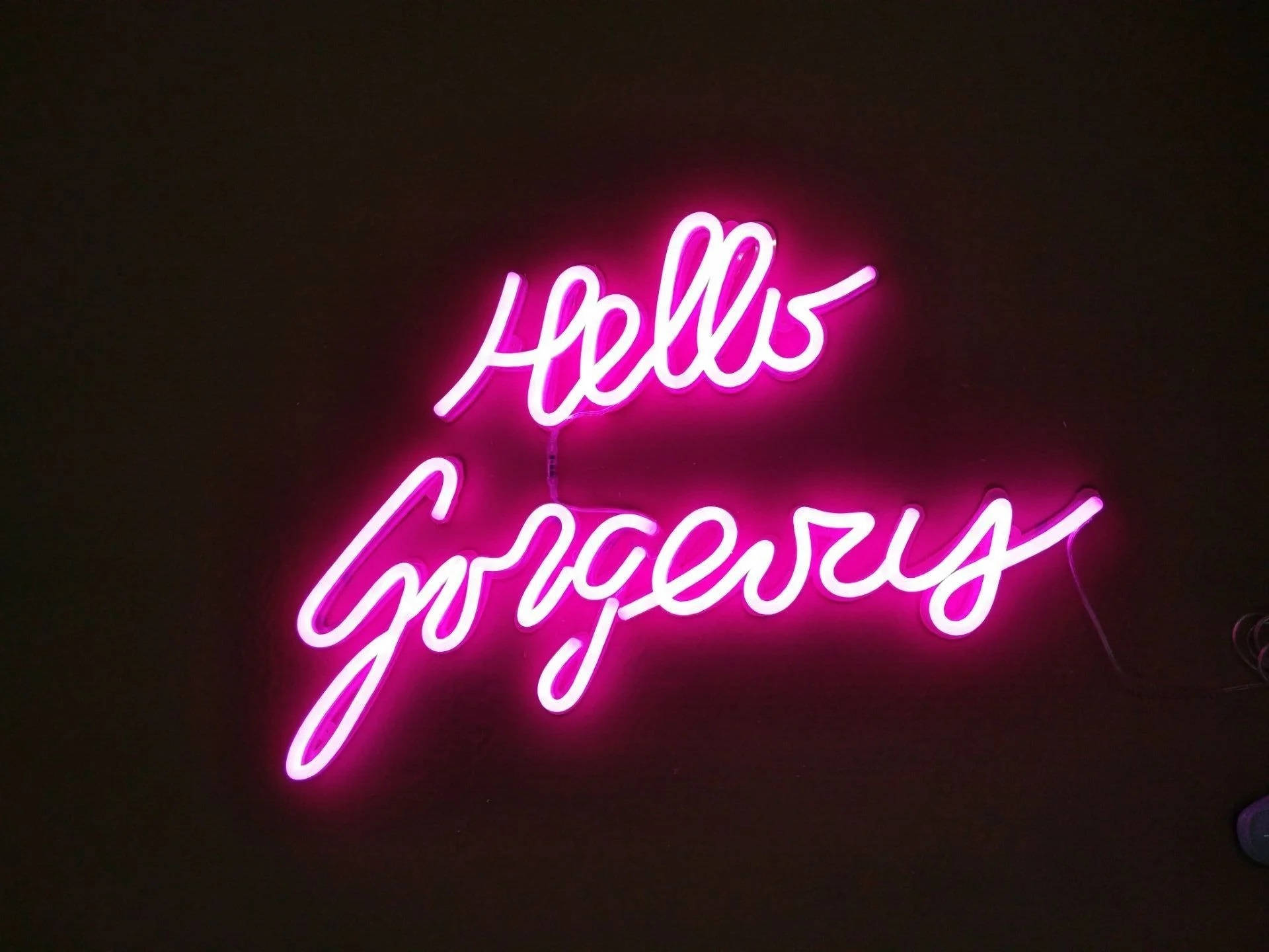 Hello Gorgeous Neon Pink Greeting Picture