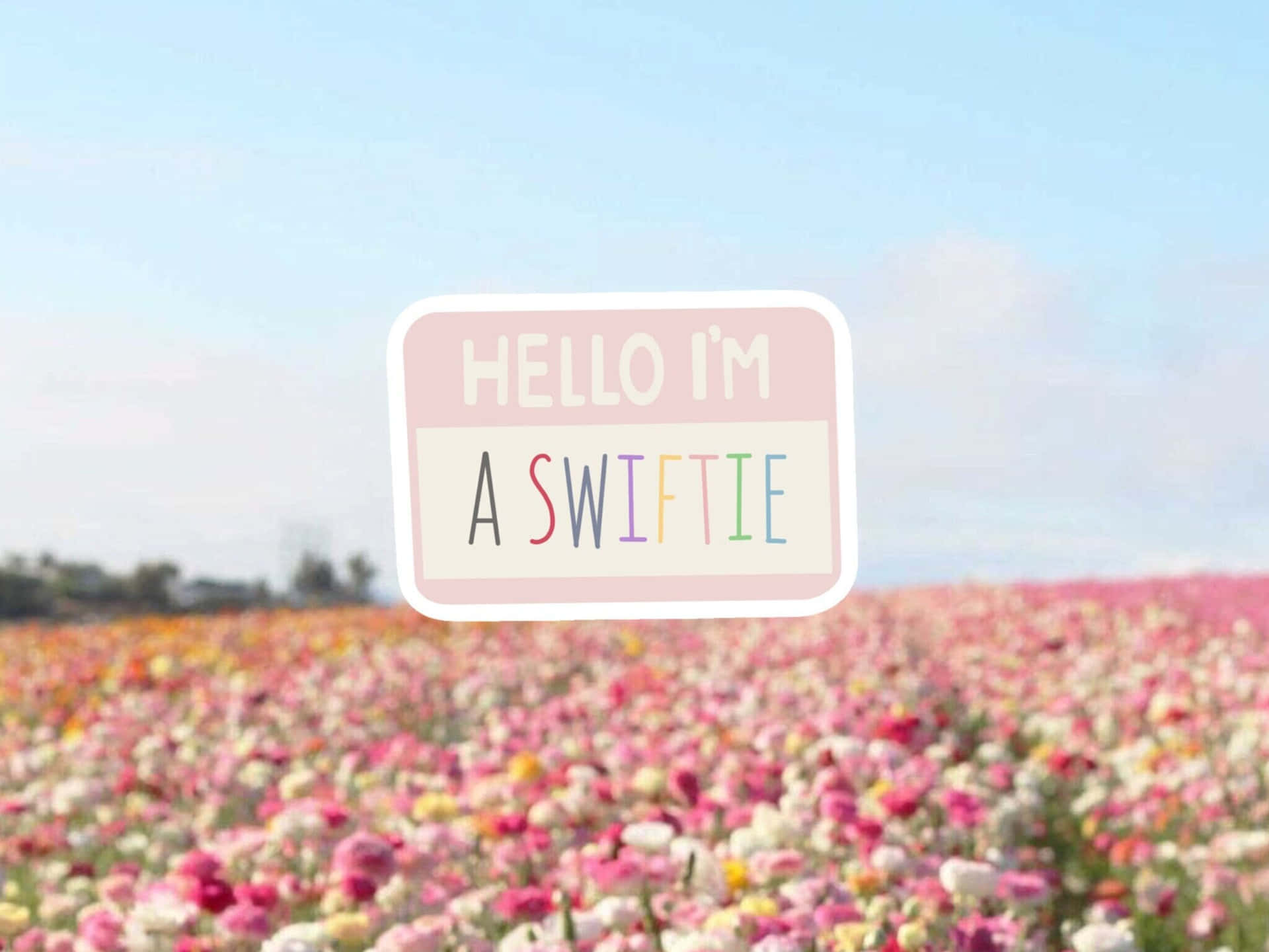 Hello Im A Swiftie Flower Field Wallpaper