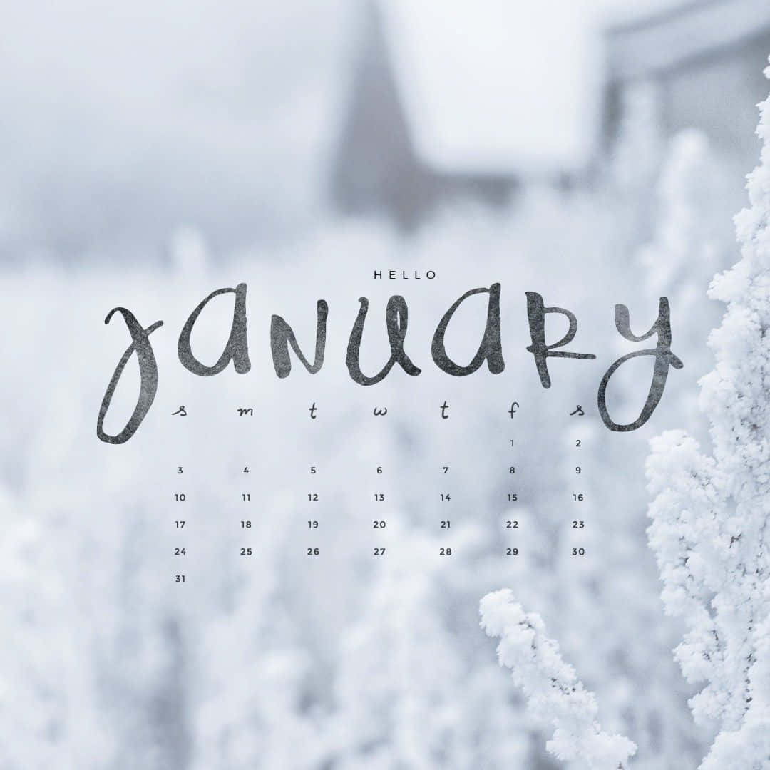January Wallpaper With Snow And A Snowy Background Wallpaper