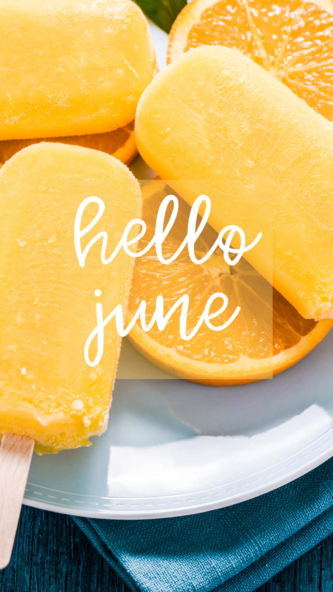 hello june popsicles on a plate Wallpaper