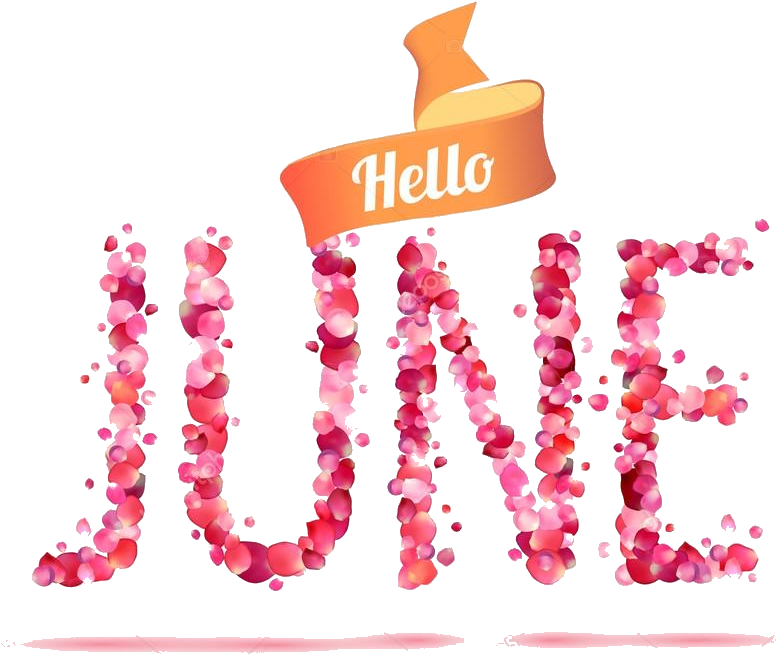 Hello June Floral Design PNG