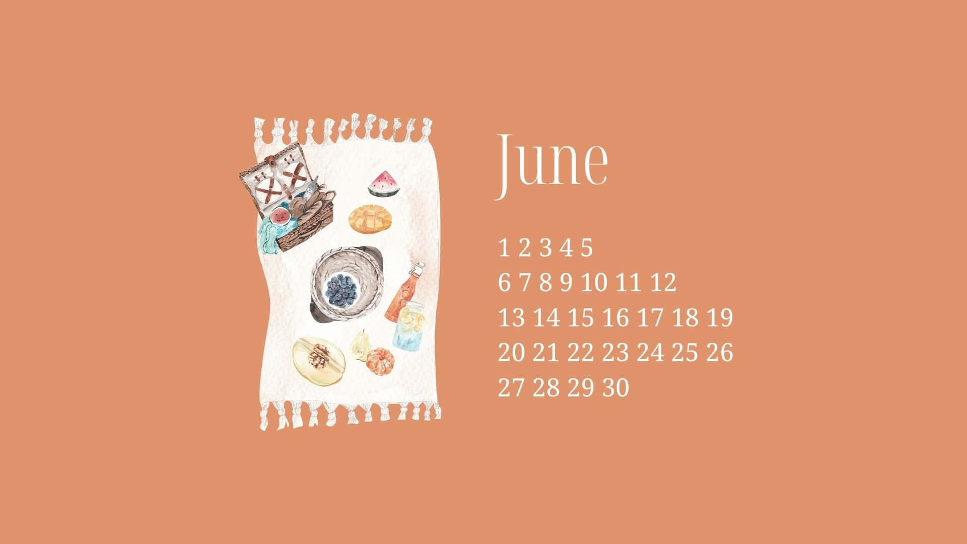 "Hello June! Embrace longer days and new beginnings." Wallpaper