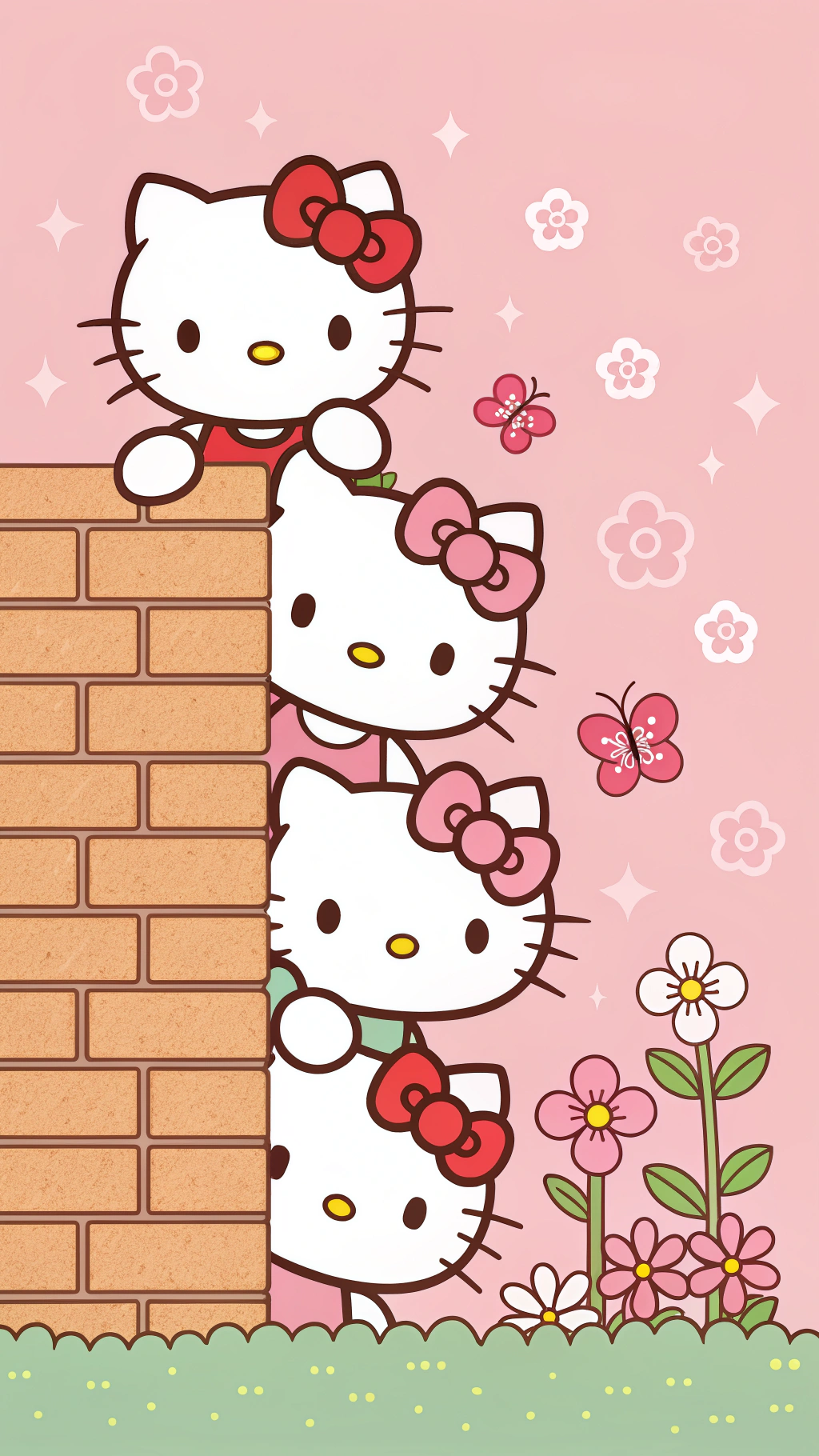 Hello Kitties Behind Wall Shockingly Revealed Wallpaper