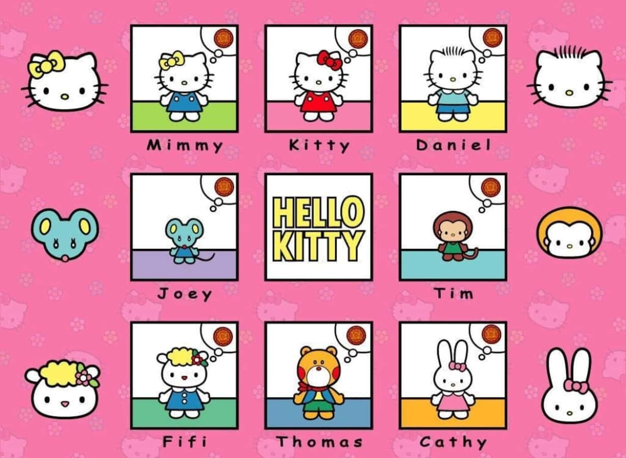 Hello kitty имя. Персонажи Хеллоу Китти и их имена. Хеллоу Китти и друзья. Хеллоу Китти и её друзья. Санрио Хелло Китти.