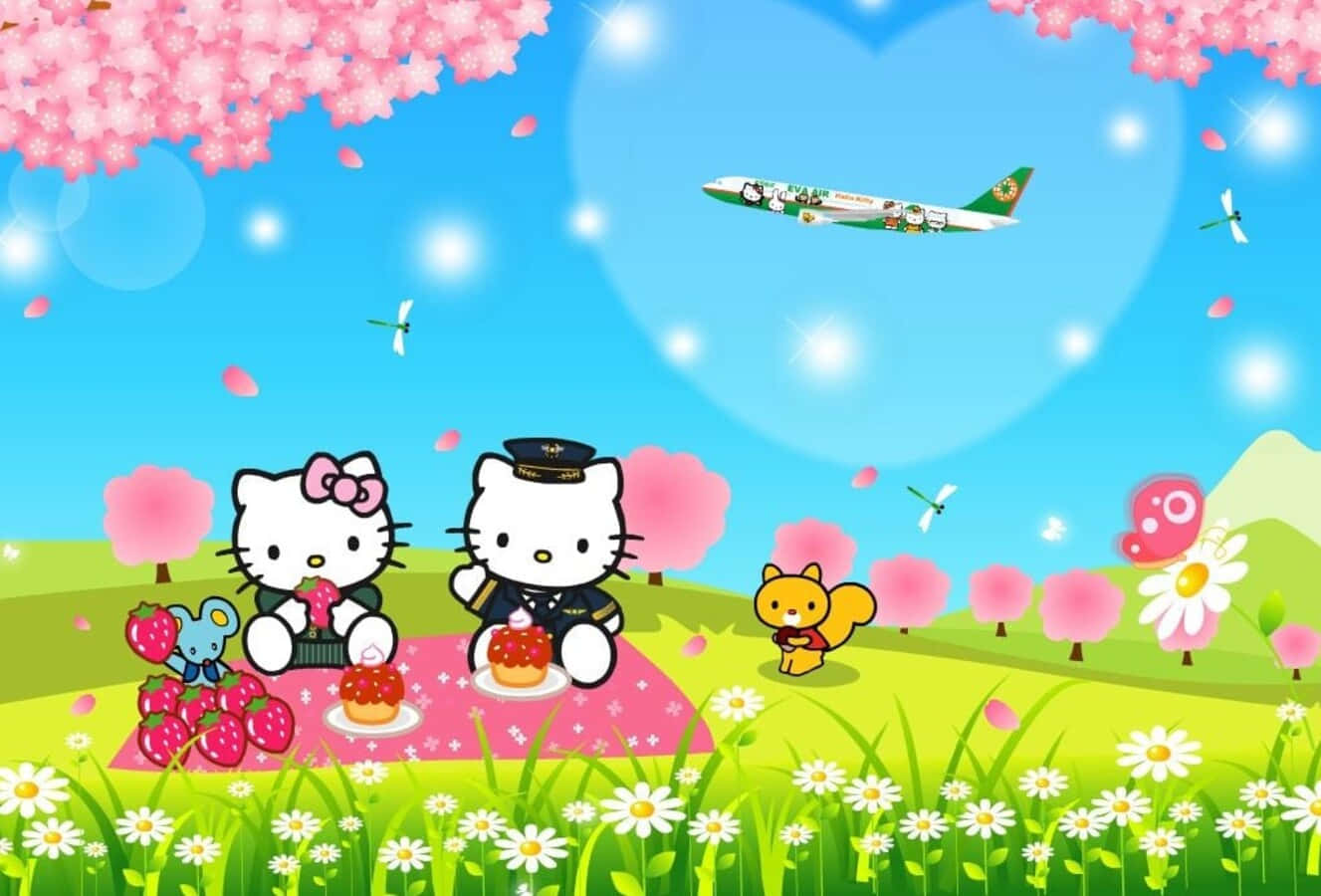 Hello Kitty and Friends Enjoying a Lovely Day Together Wallpaper