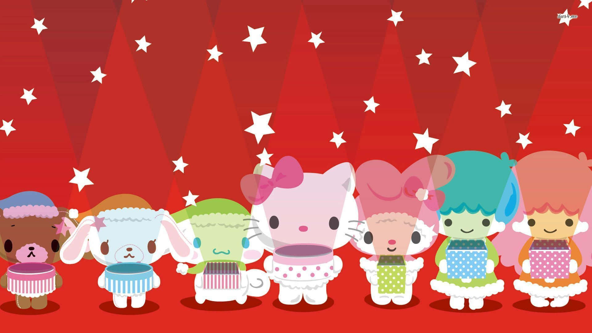 Hello Kitty and Friends enjoying a sunny day Wallpaper