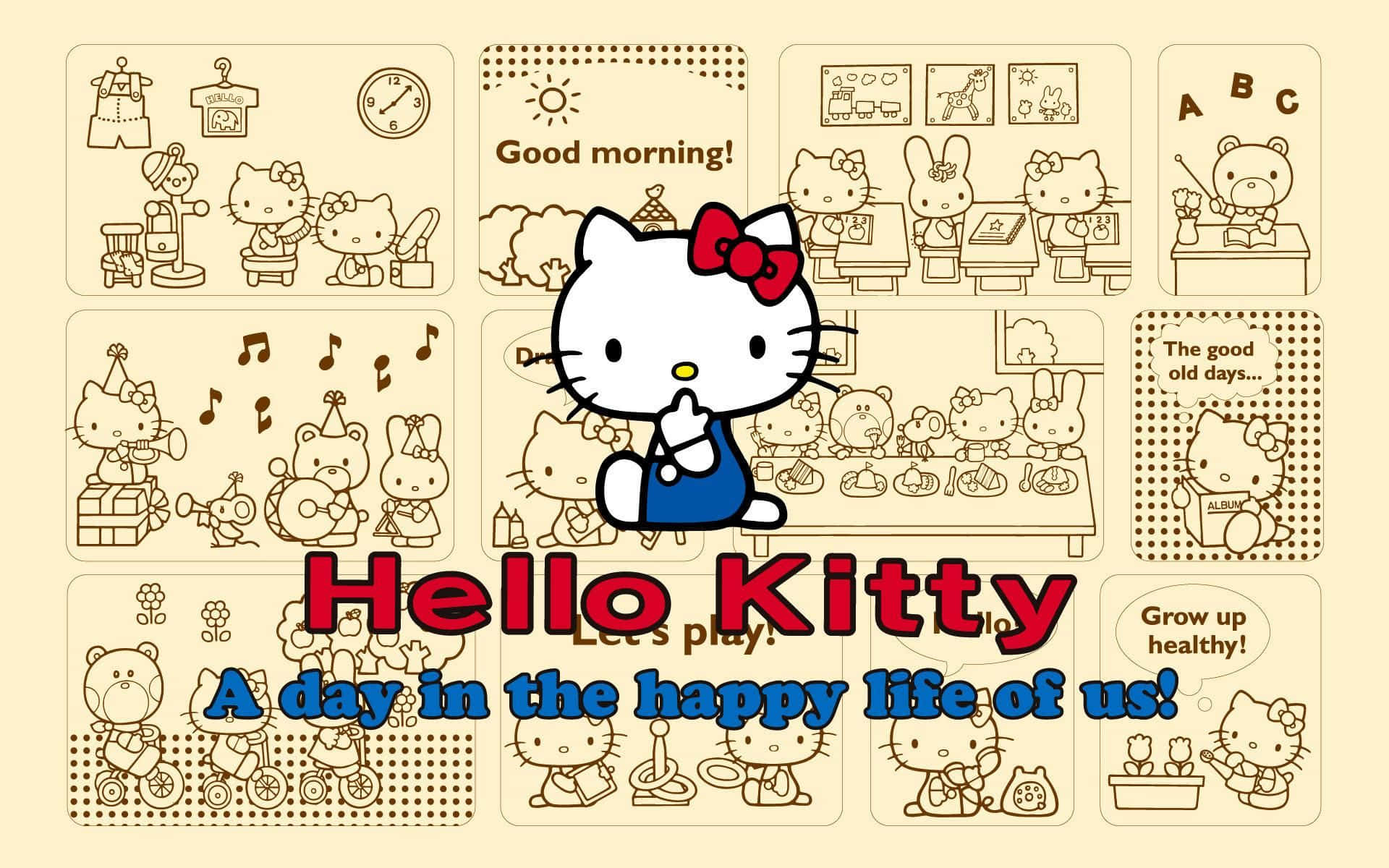 Hello Kitty and Friends Enjoying a Fun Day Wallpaper