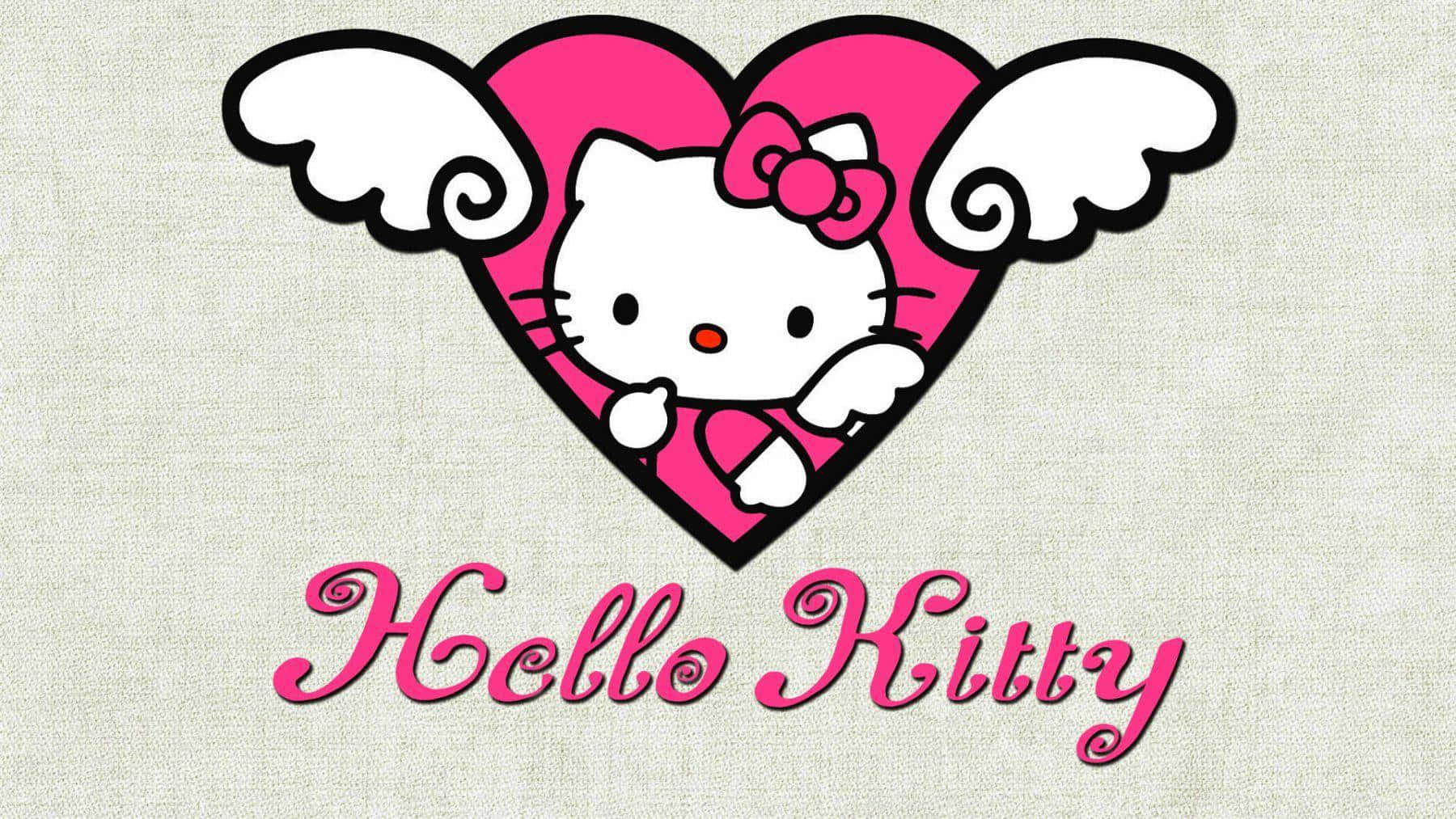 Hello Kitty Angel Heart Graphic Wallpaper