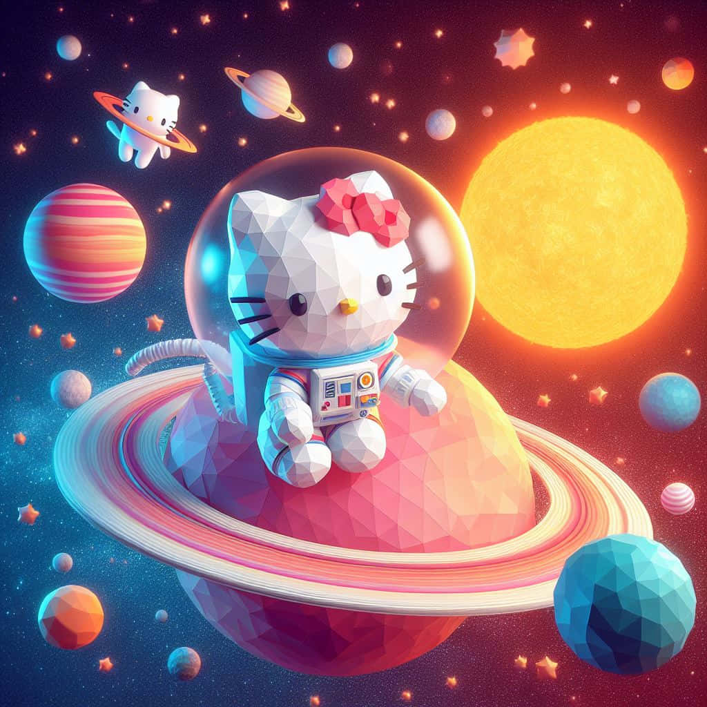 Hello Kitty Astronautin Space Wallpaper