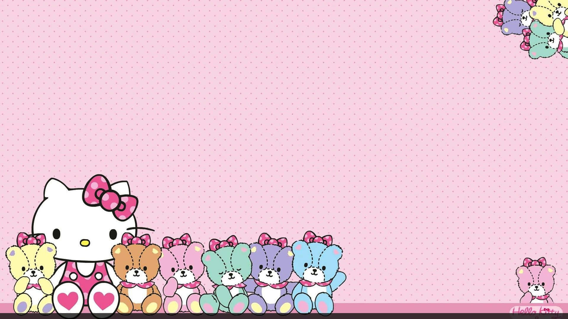 Hello Kitty With Teddy Bears Background