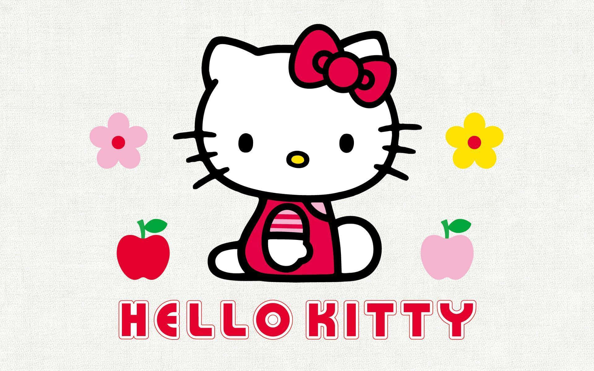 Sfondominimalista Con Il Personaggio Di Hello Kitty