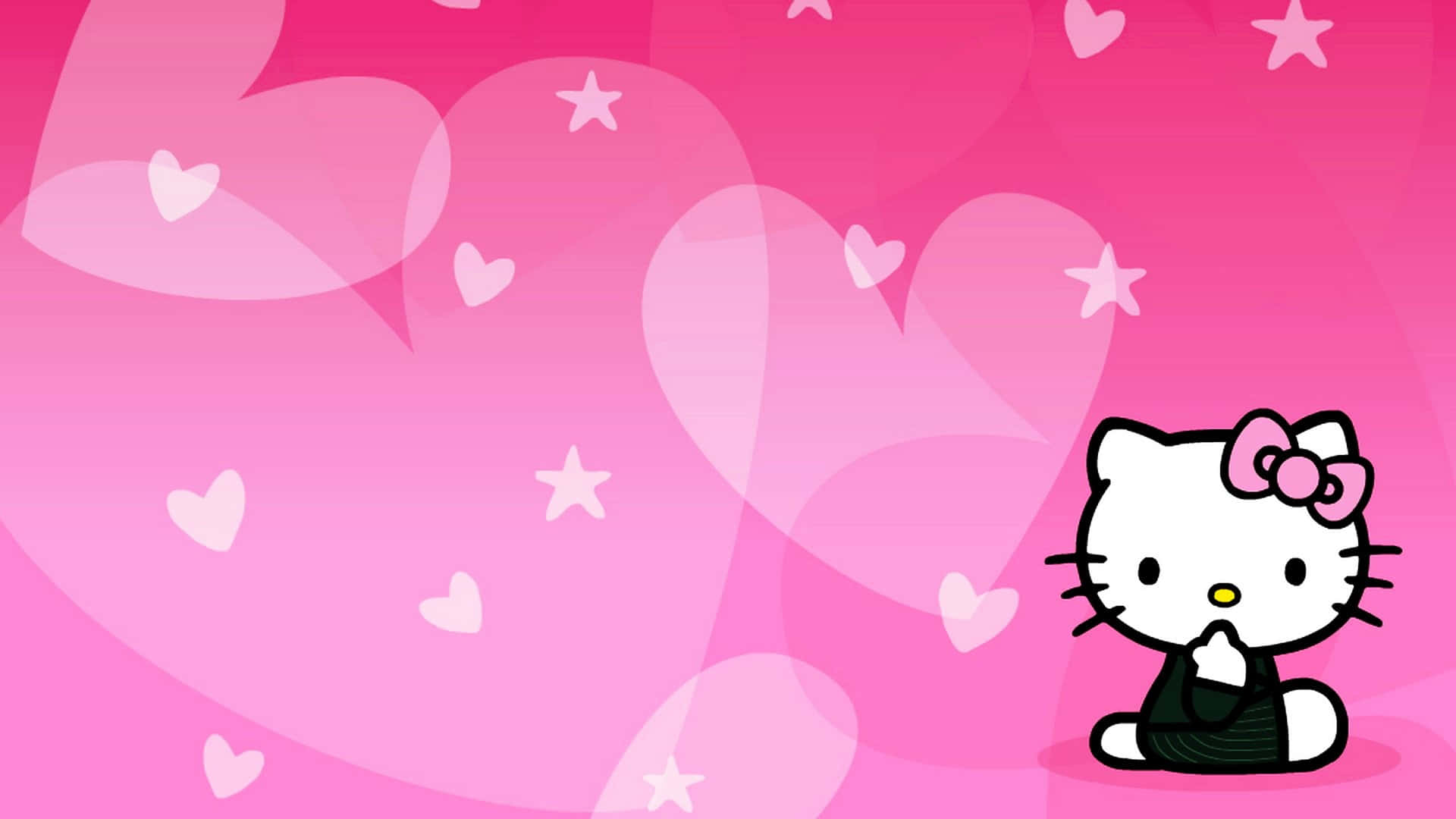 Fundode Hello Kitty Com Sobreposições De Formas Transparentes