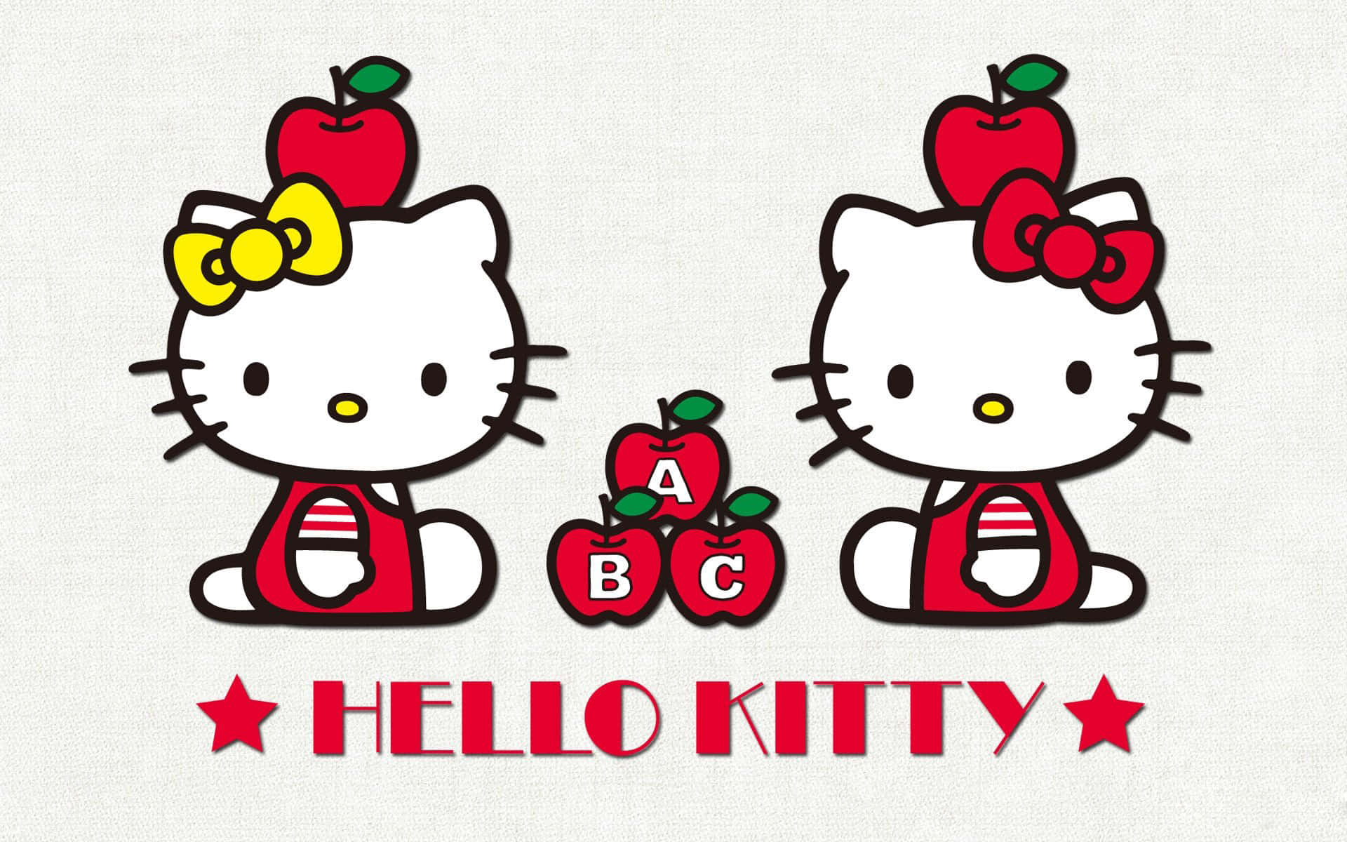 Hello Kitty And Mimmy White Background
