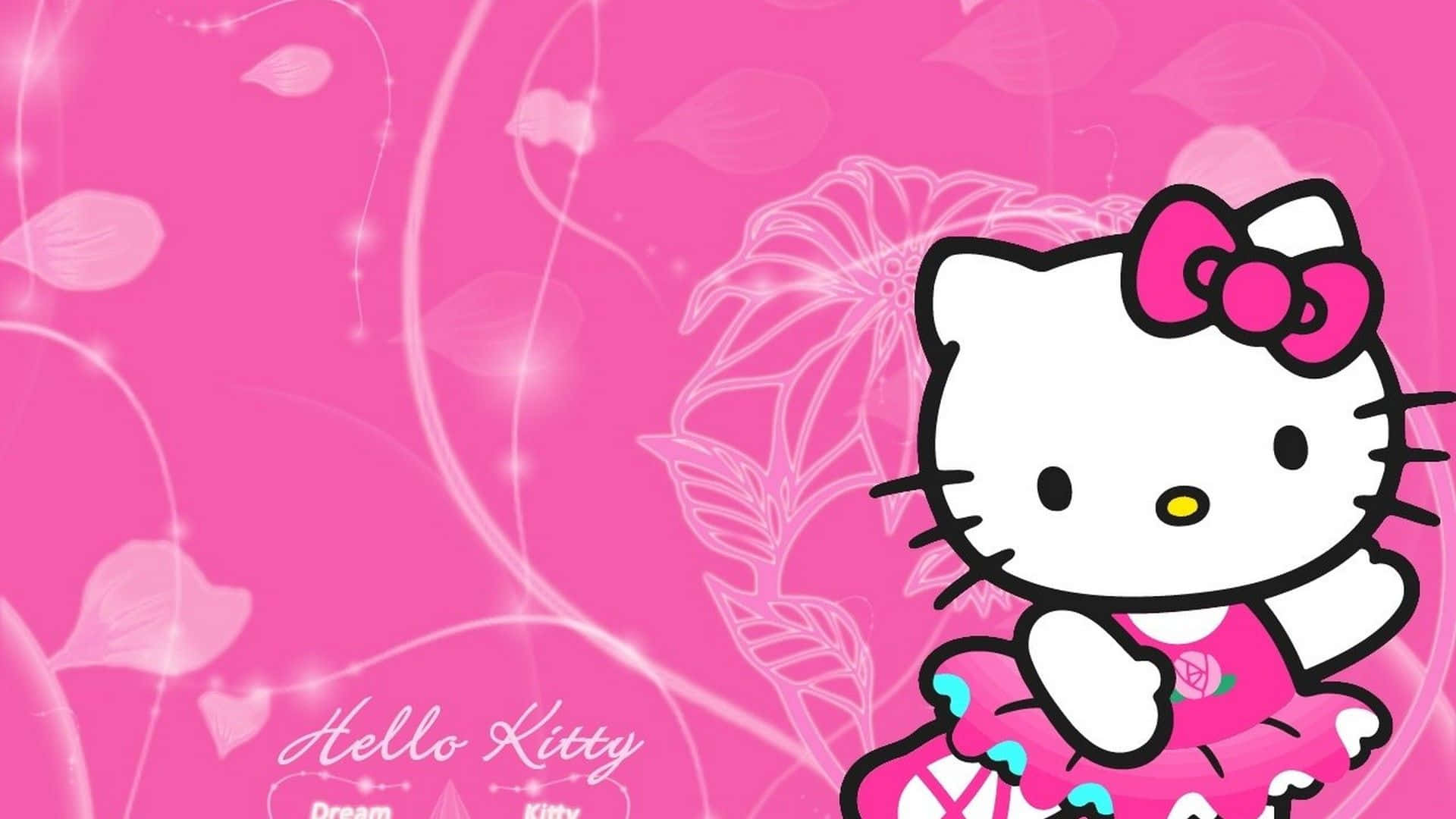 Hello Kitty Against Vines Background
