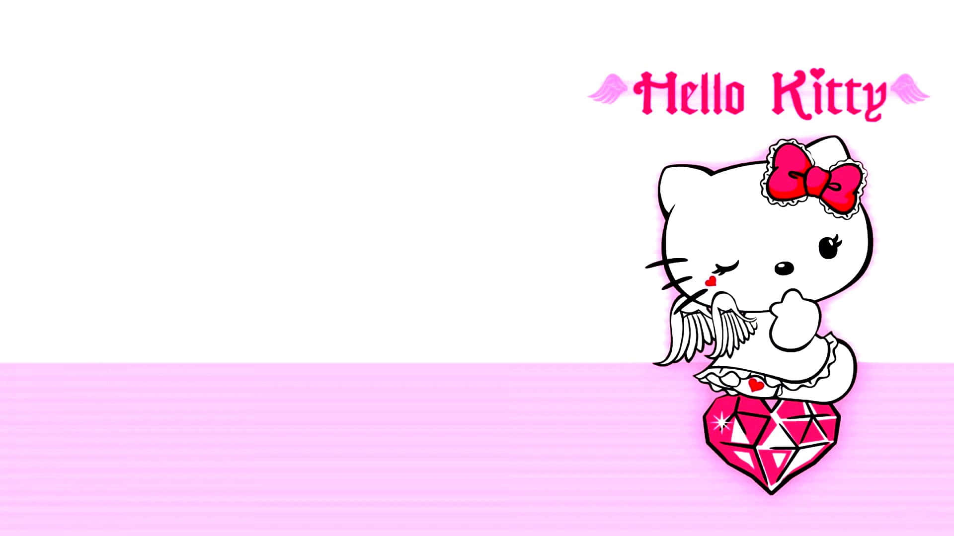 Hintergrundbildmit Hello Kitty Und Engelsflügeln