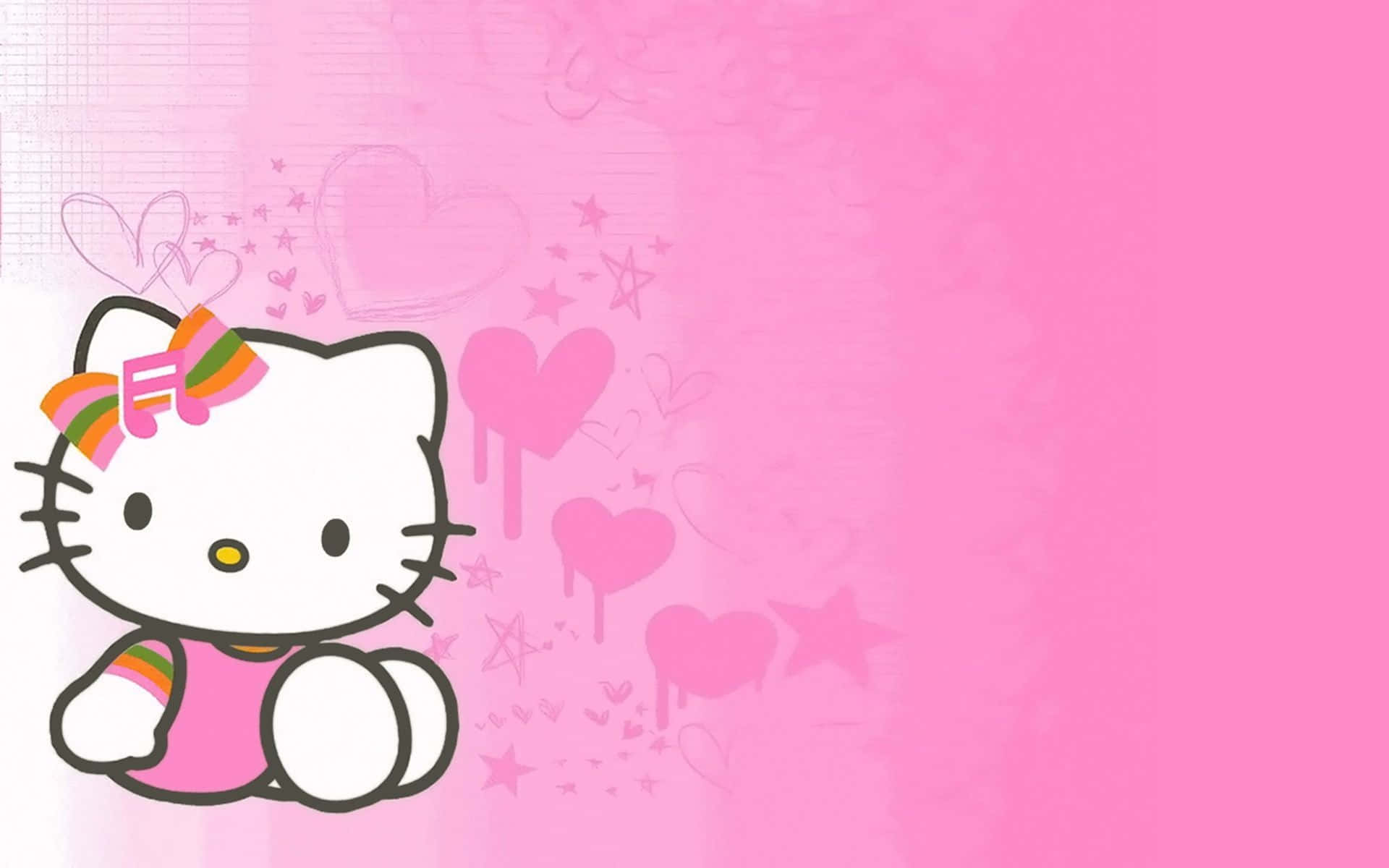 Hello Kitty On Pink Aesthetic Background