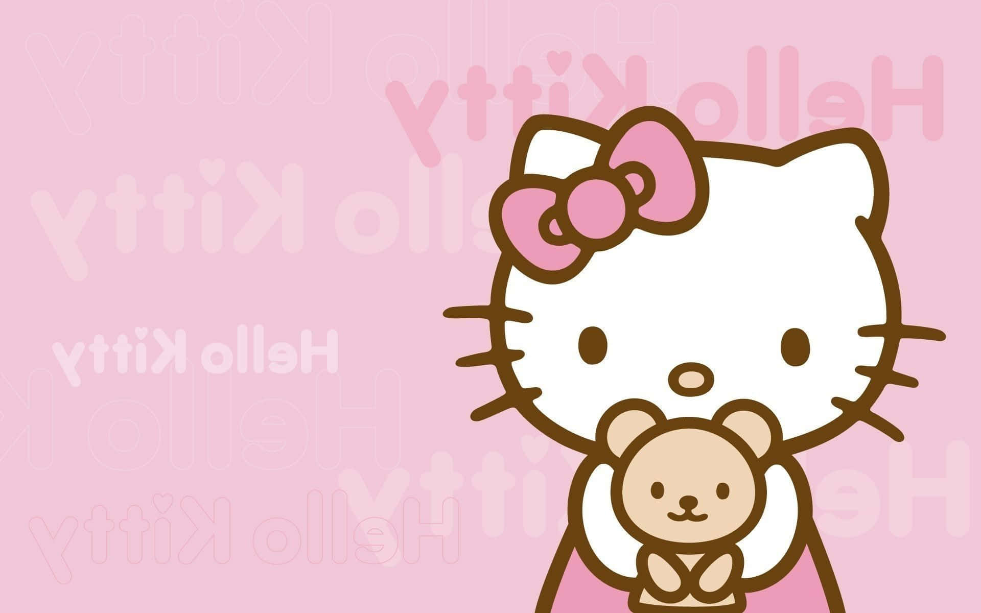 Hello Kitty Against Inverted Name Background