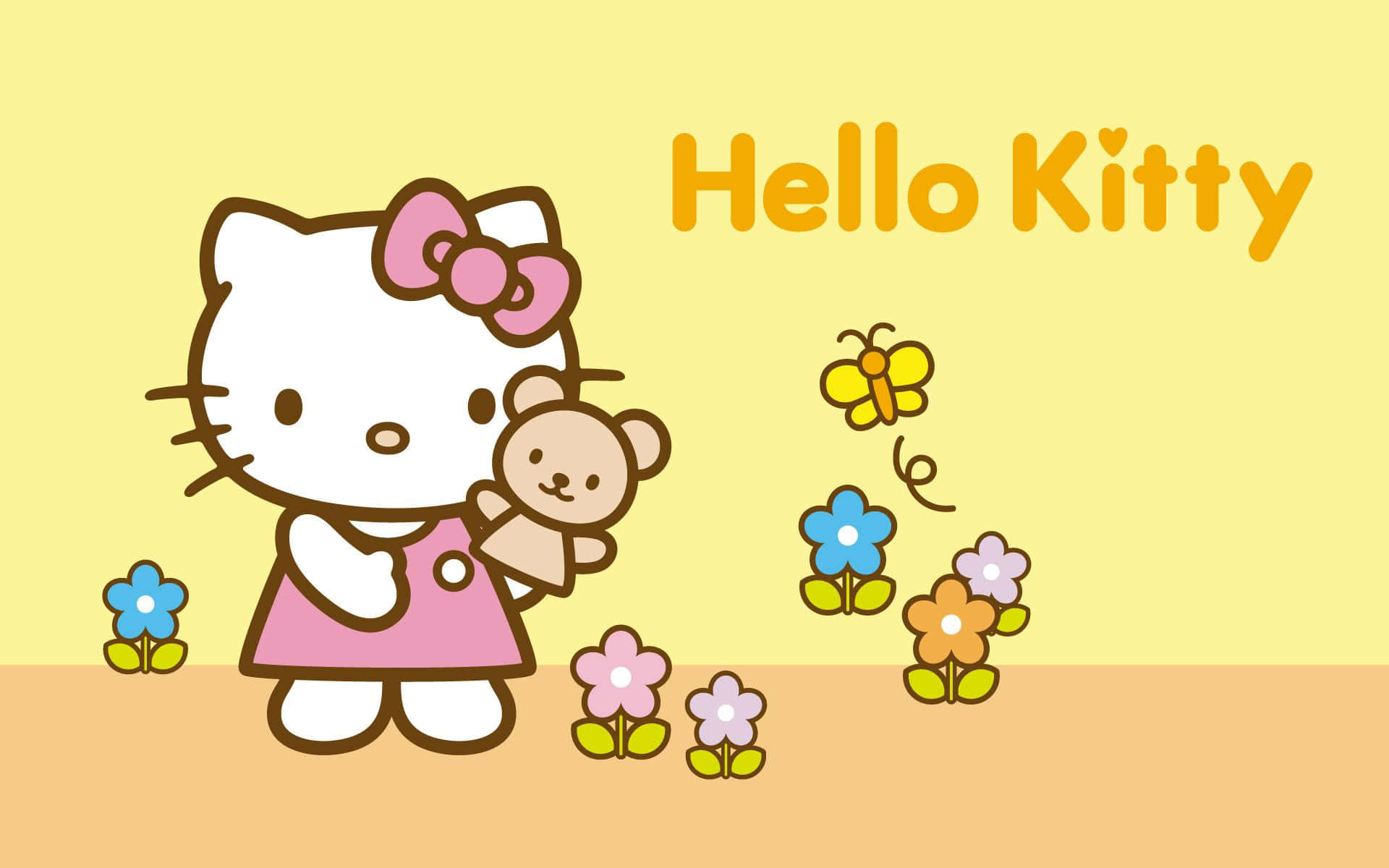 Hello Kitty In Yellow Aesthetic Background