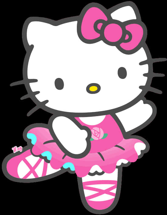 Hello Kitty Ballerina Pose PNG