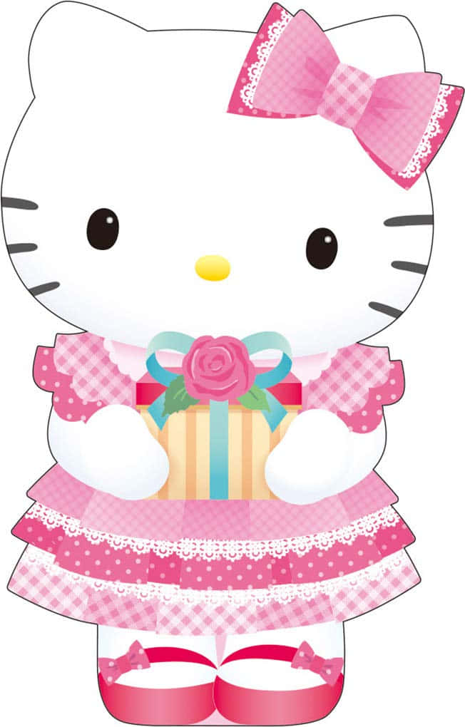 Caption: Celebrate in Style with Hello Kitty Birthday Wallpapers Wallpaper