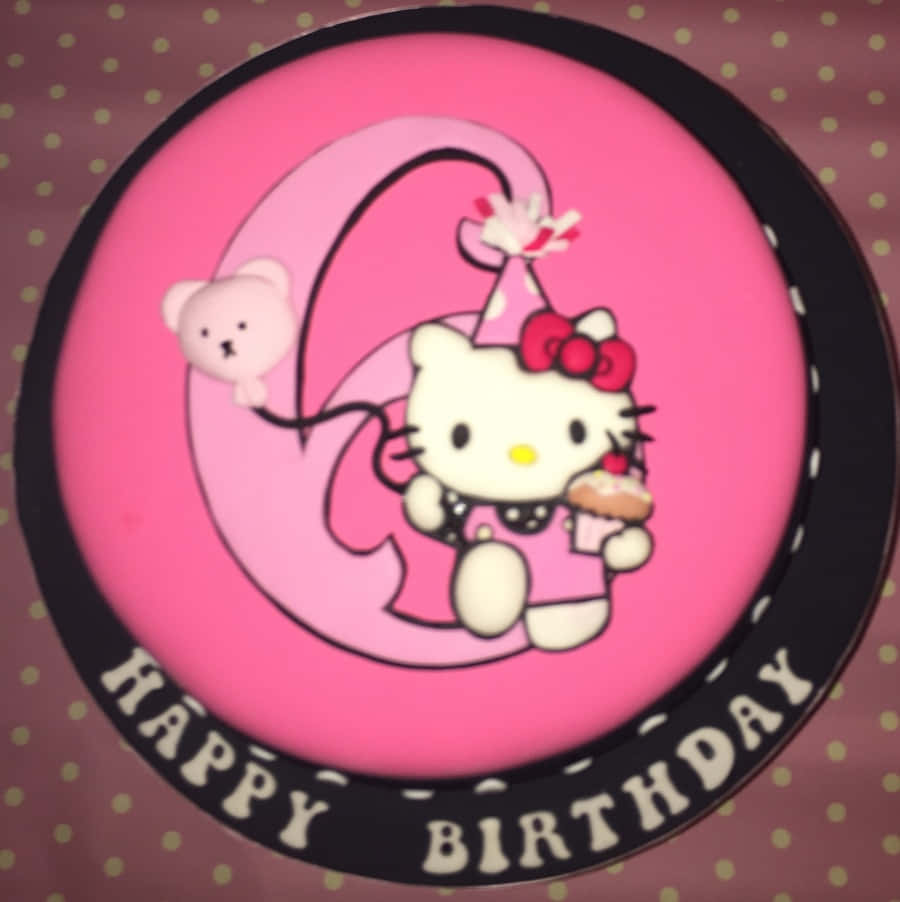 Adorable Hello Kitty Birthday Celebration Scene Wallpaper