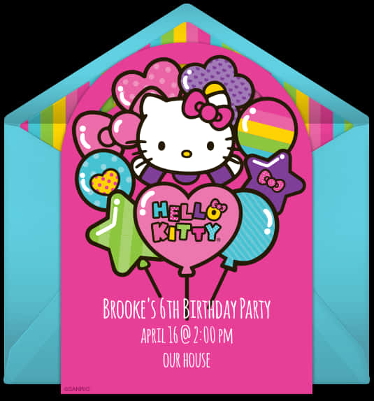 Hello Kitty Birthday Invitation PNG