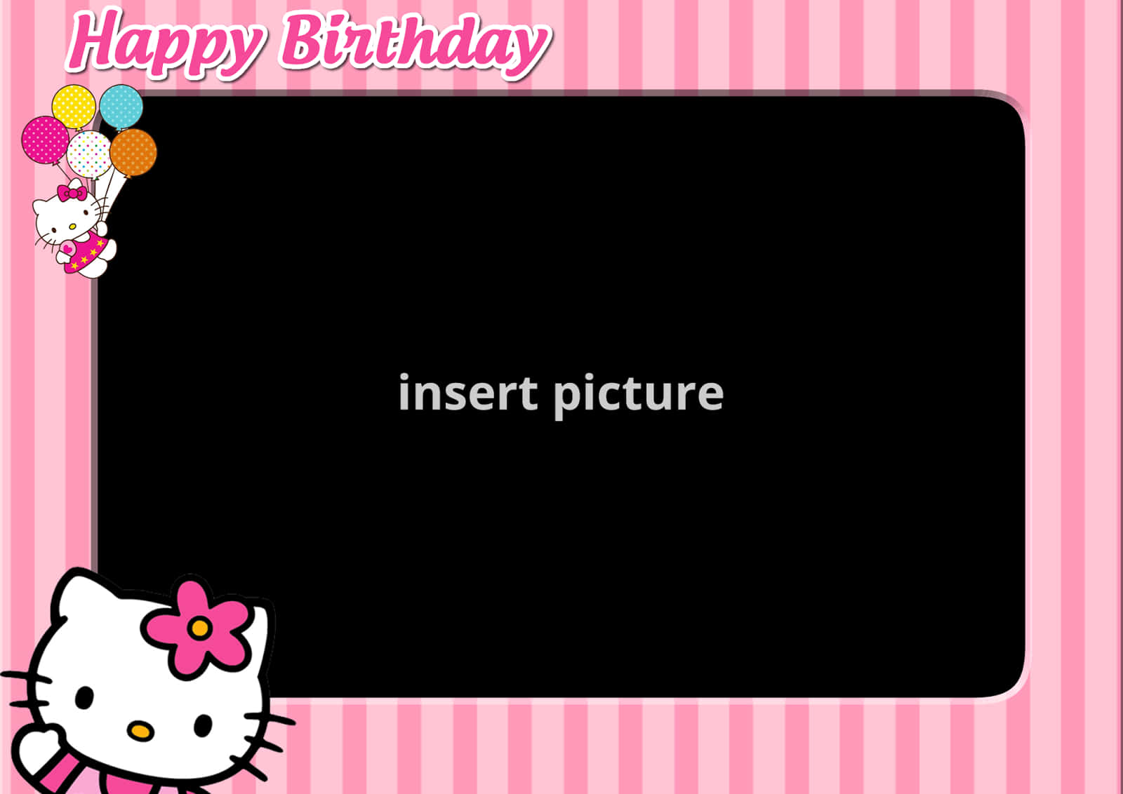 Hello Kitty Birthday Photo Frame PNG