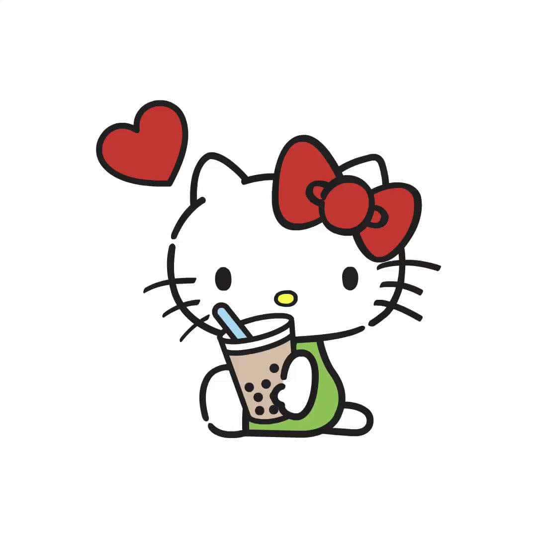 Hello Kitty Bubble Tea Sanrio Pfp Wallpaper