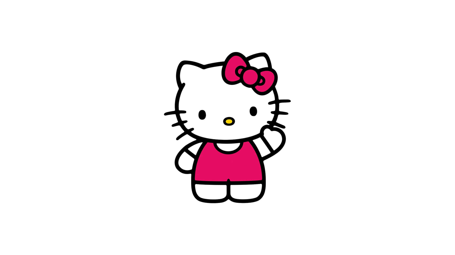 Hello Kitty Character Waving Wallpaper