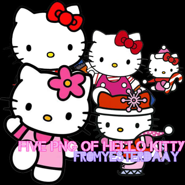 Hello Kitty Characters Compilation PNG