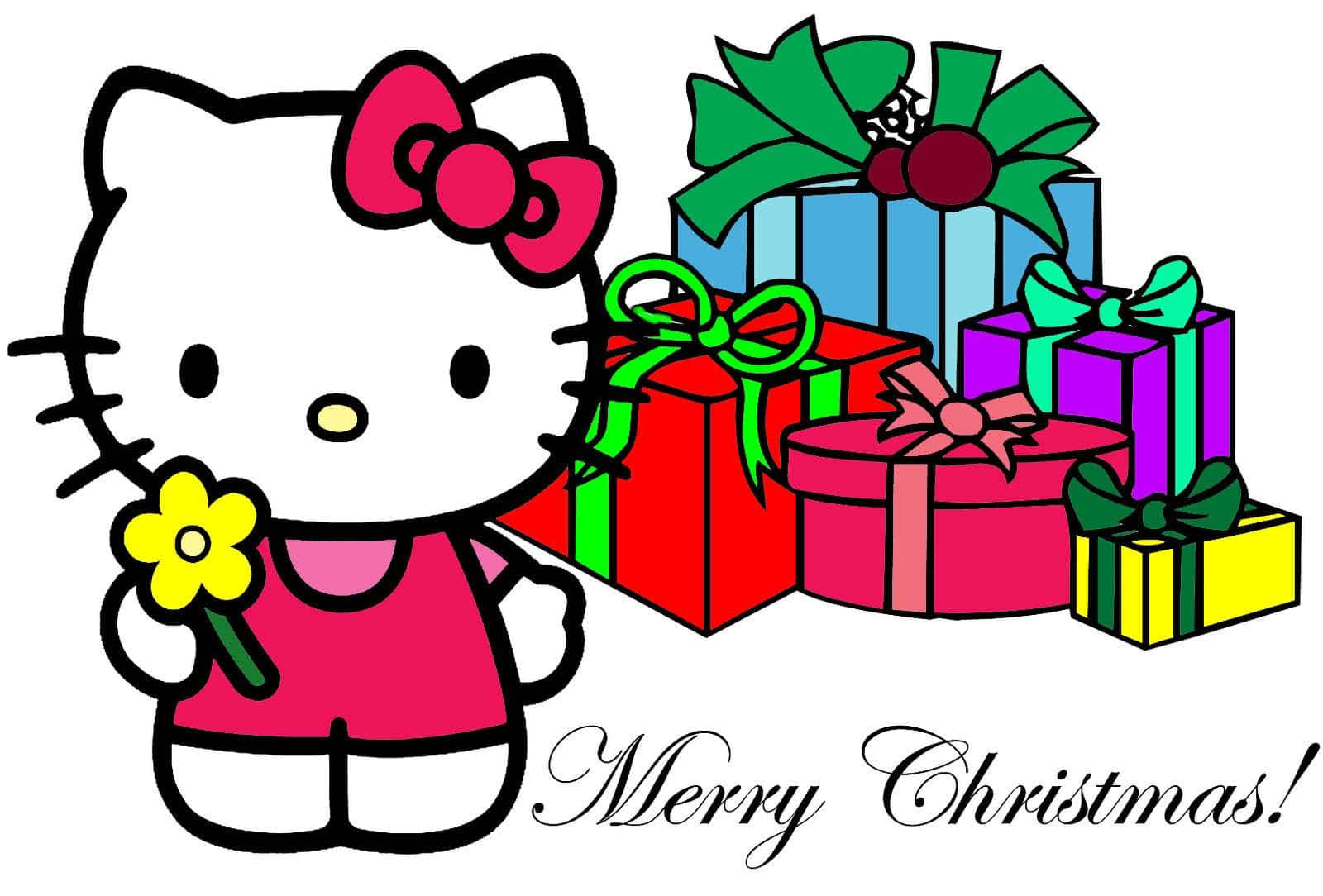 Have a festive Hello Kitty Christmas!" Wallpaper