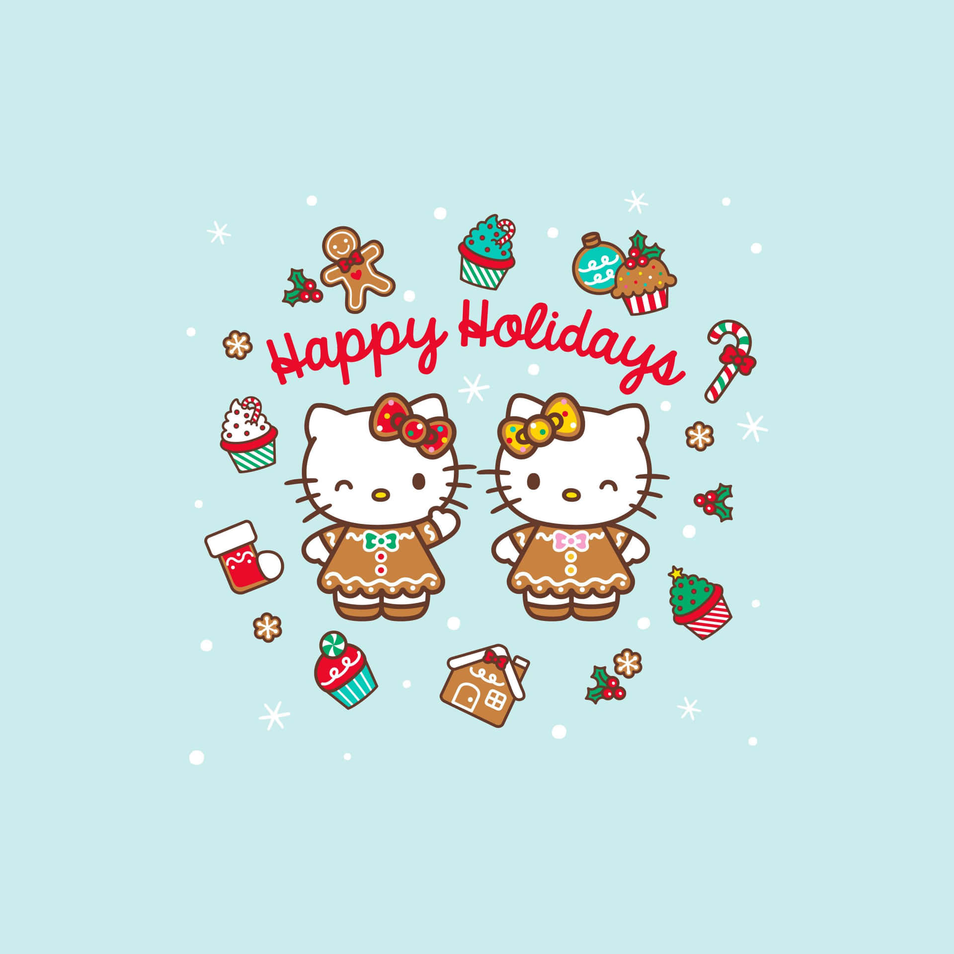 Hello Kitty Christmas Celebration Wallpaper