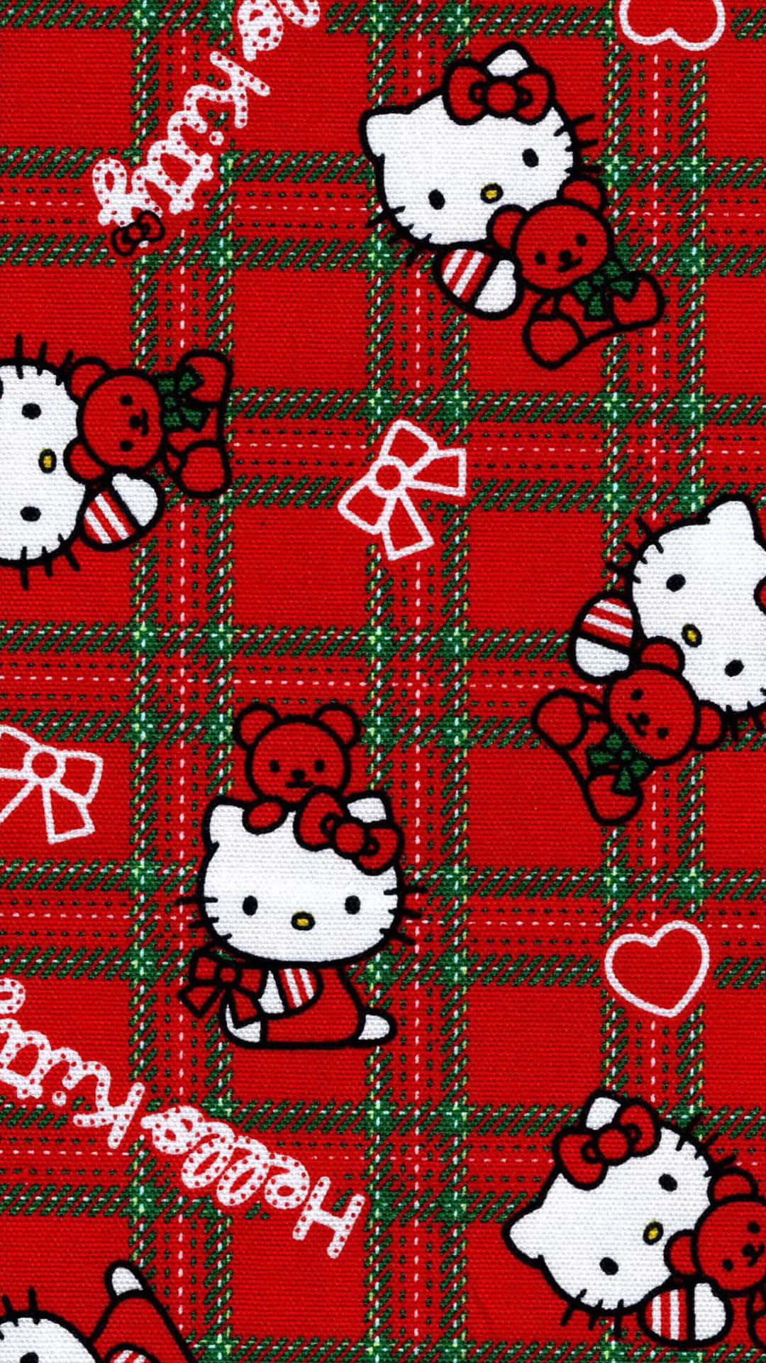 Hello Kitty Christmas Pattern Wallpaper