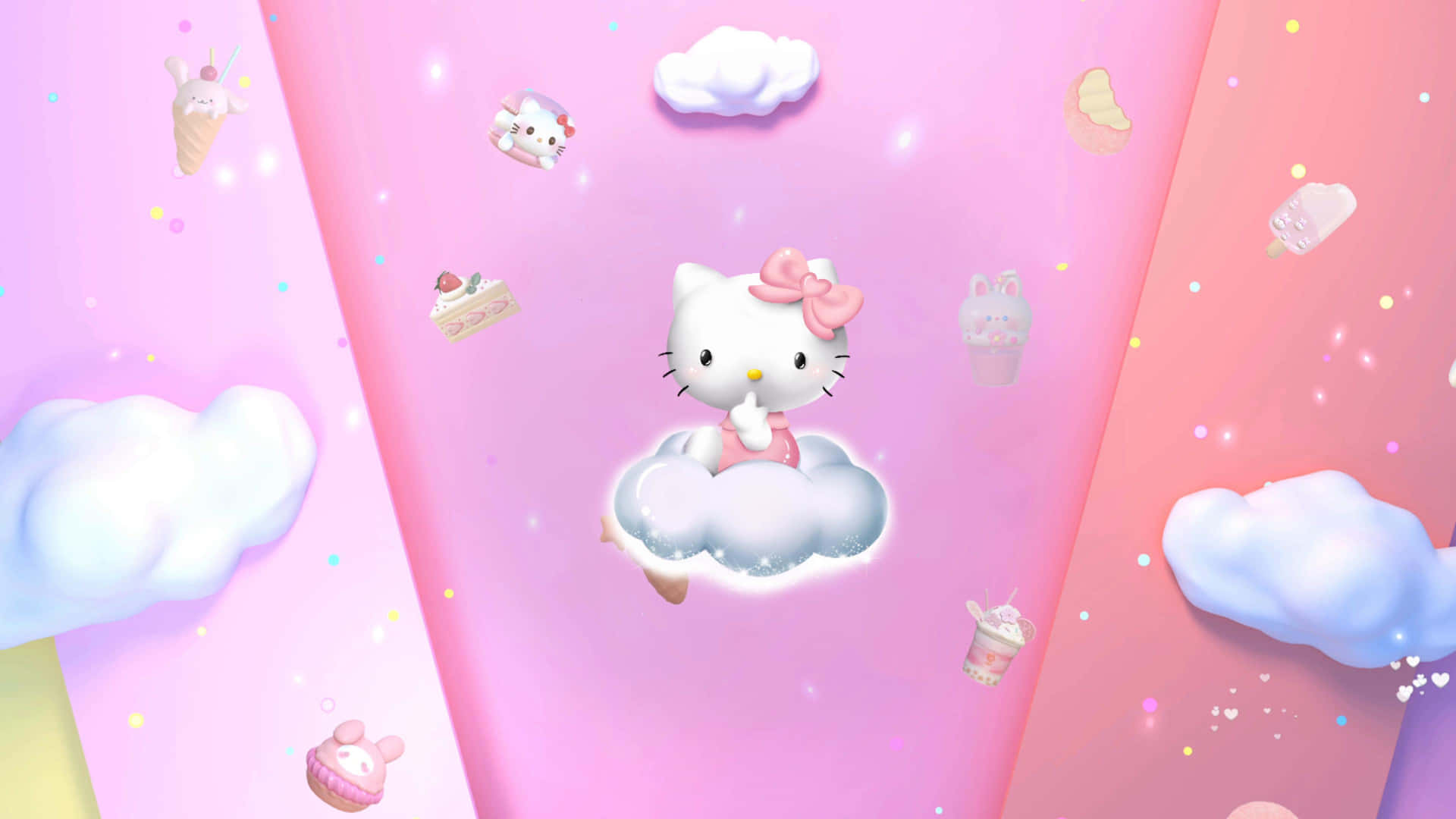 Hello Kitty Cloud Adventure Wallpaper