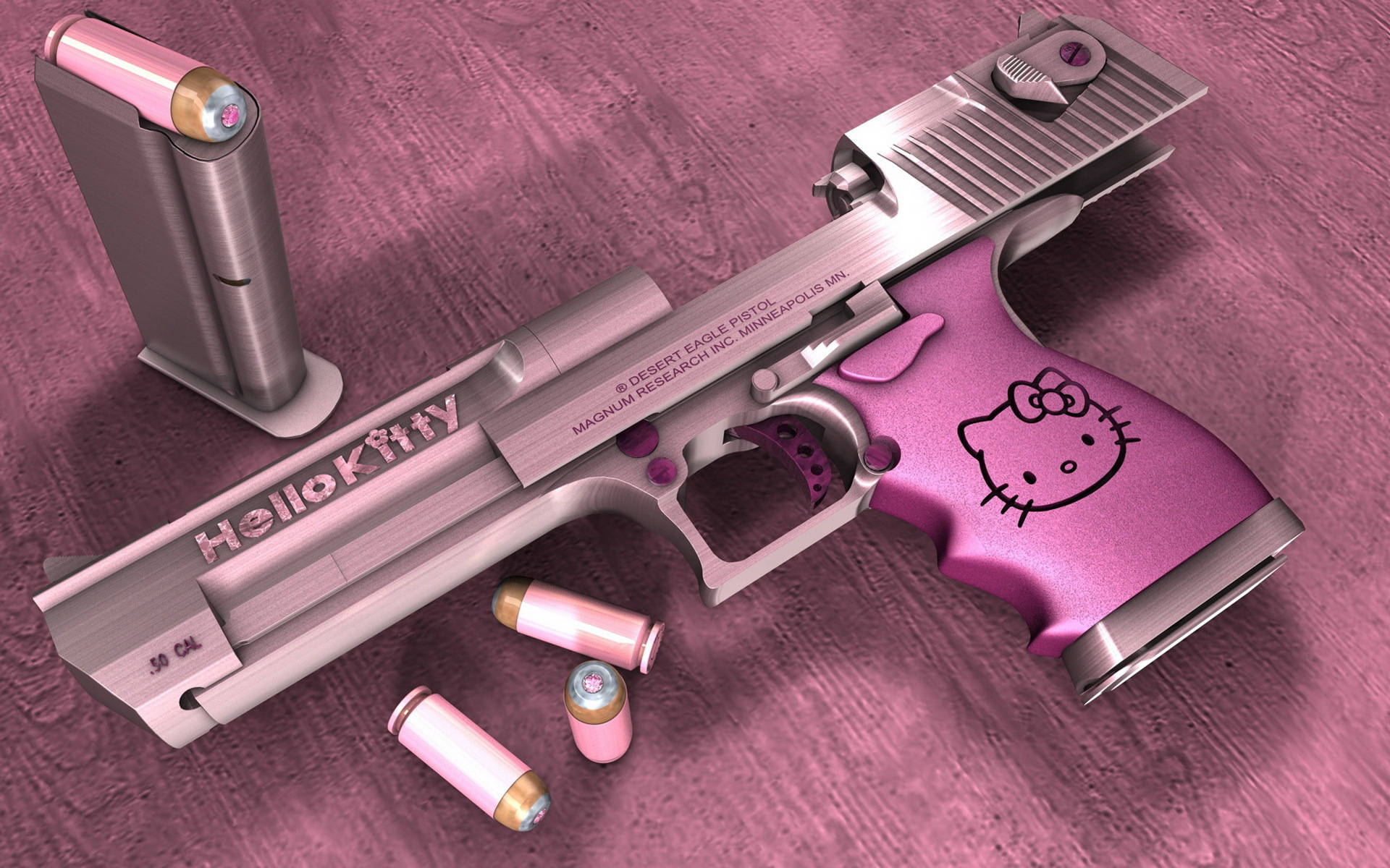 Hello Kitty Desktop Cool Pink Gun Wallpaper