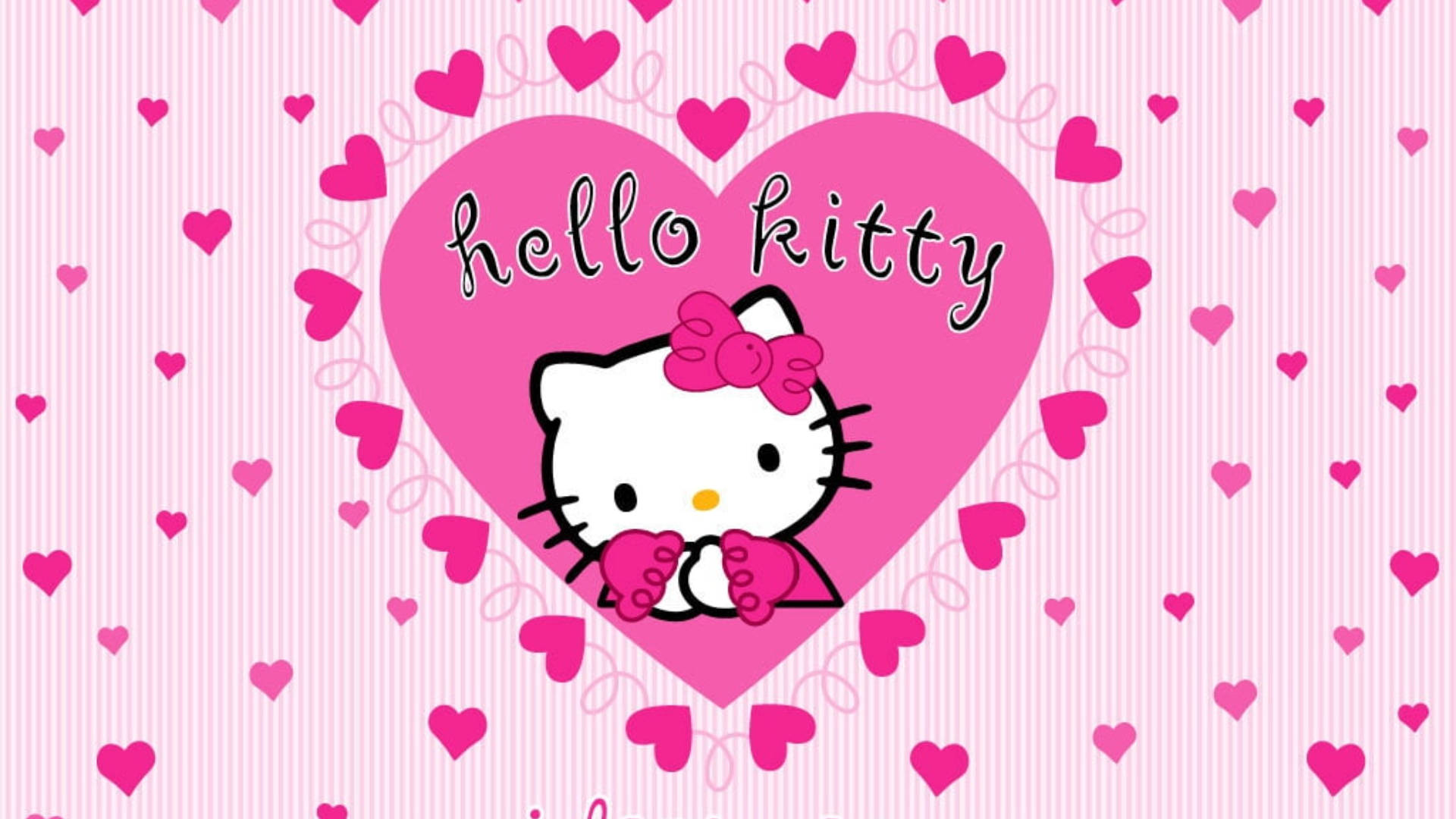 Hello Kitty Desktop Con I Cuori Sfondo