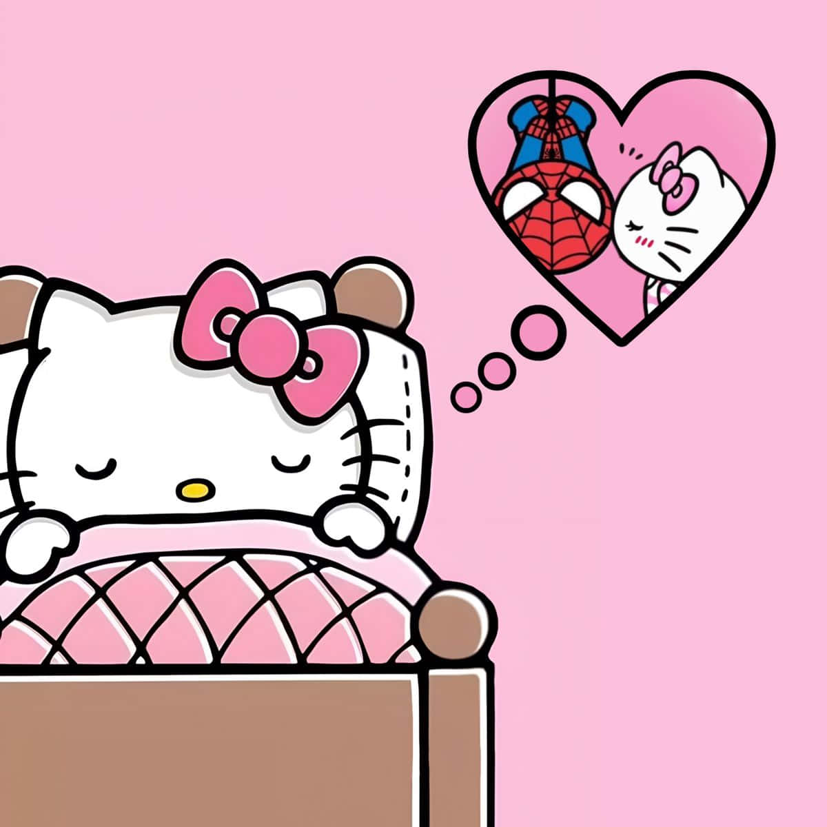 Hello Kitty Dreamingof Spiderman Wallpaper