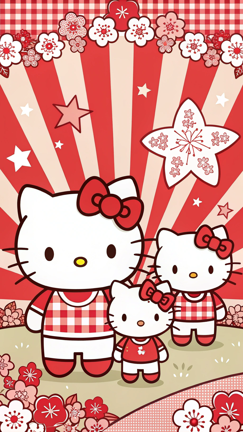 Hello Kitty Family's Explosive Style Wallpaper