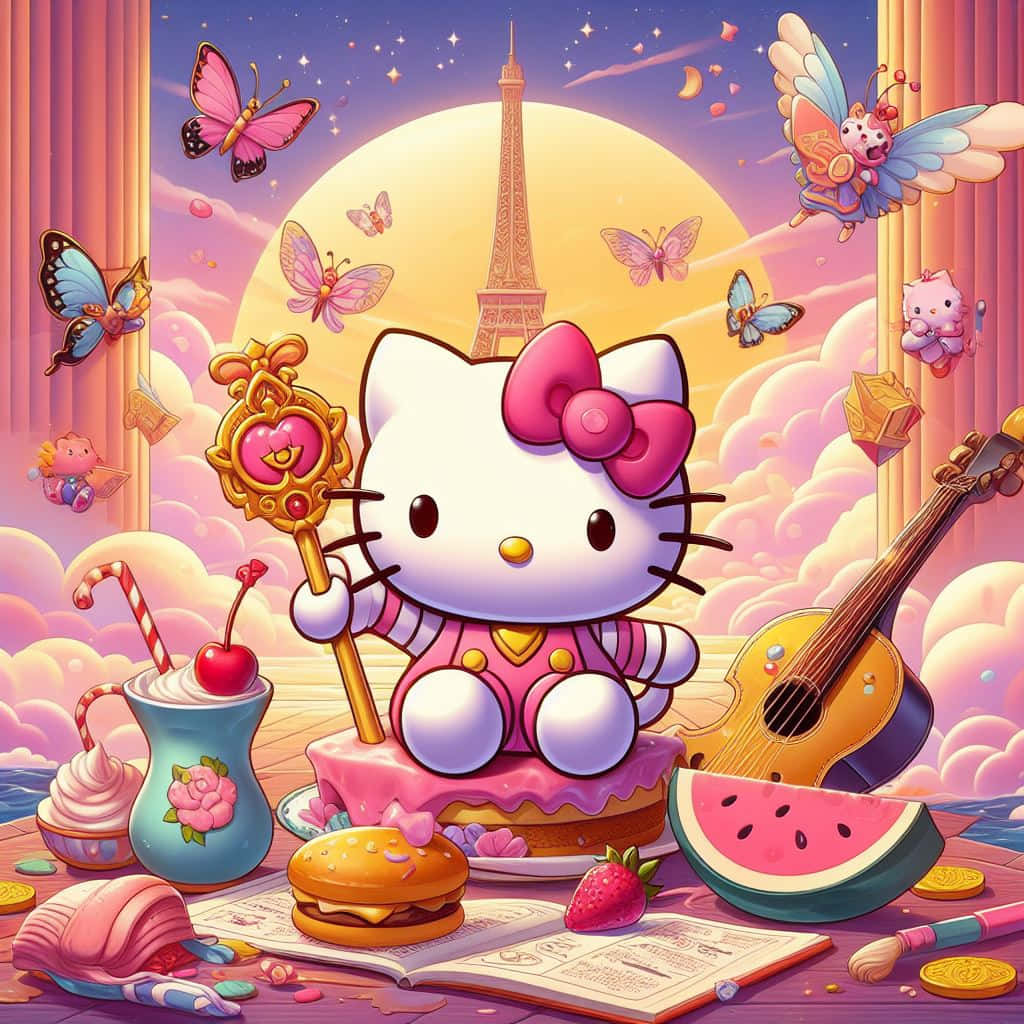 Hello Kitty Fantasy Landscapes Wallpaper