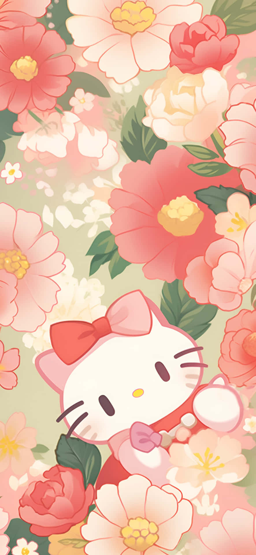 Hello Kitty Floral Aesthetic Wallpaper Wallpaper