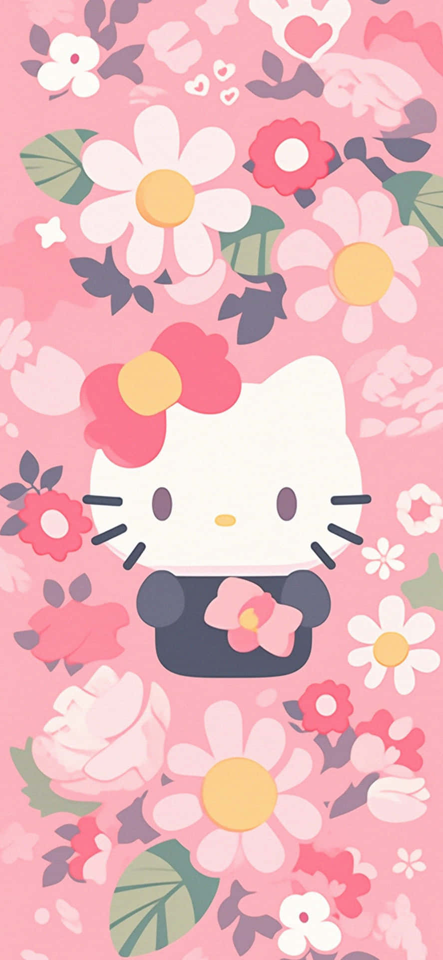 Hello Kitty Floral Aesthetic Wallpaper Wallpaper