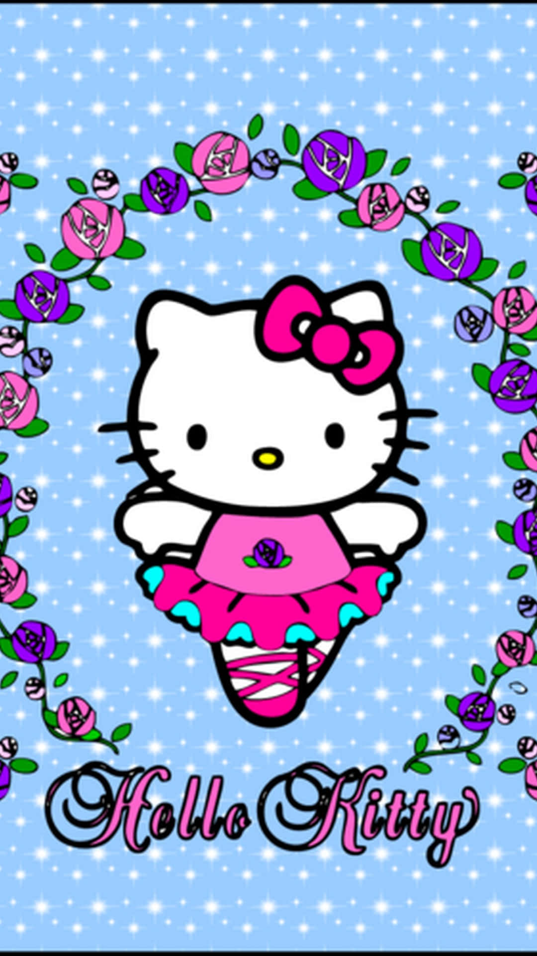 Hello Kitty Floral Background Wallpaper