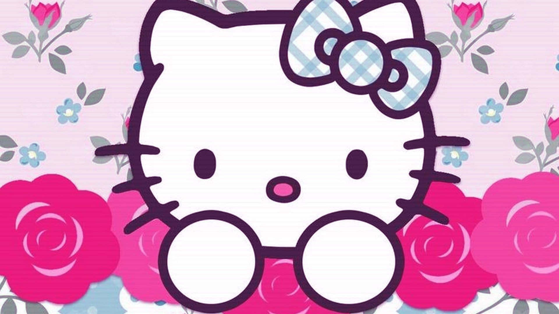 Hello Kitty Floral Background Wallpaper